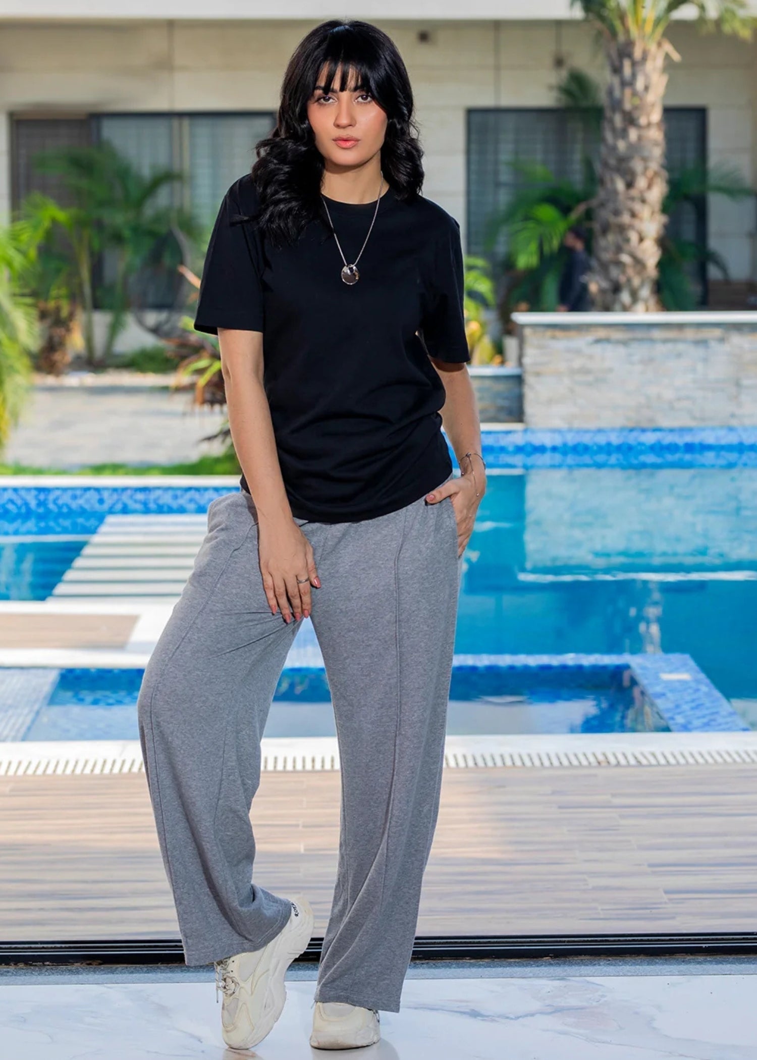 terry Trousers in Dark grey