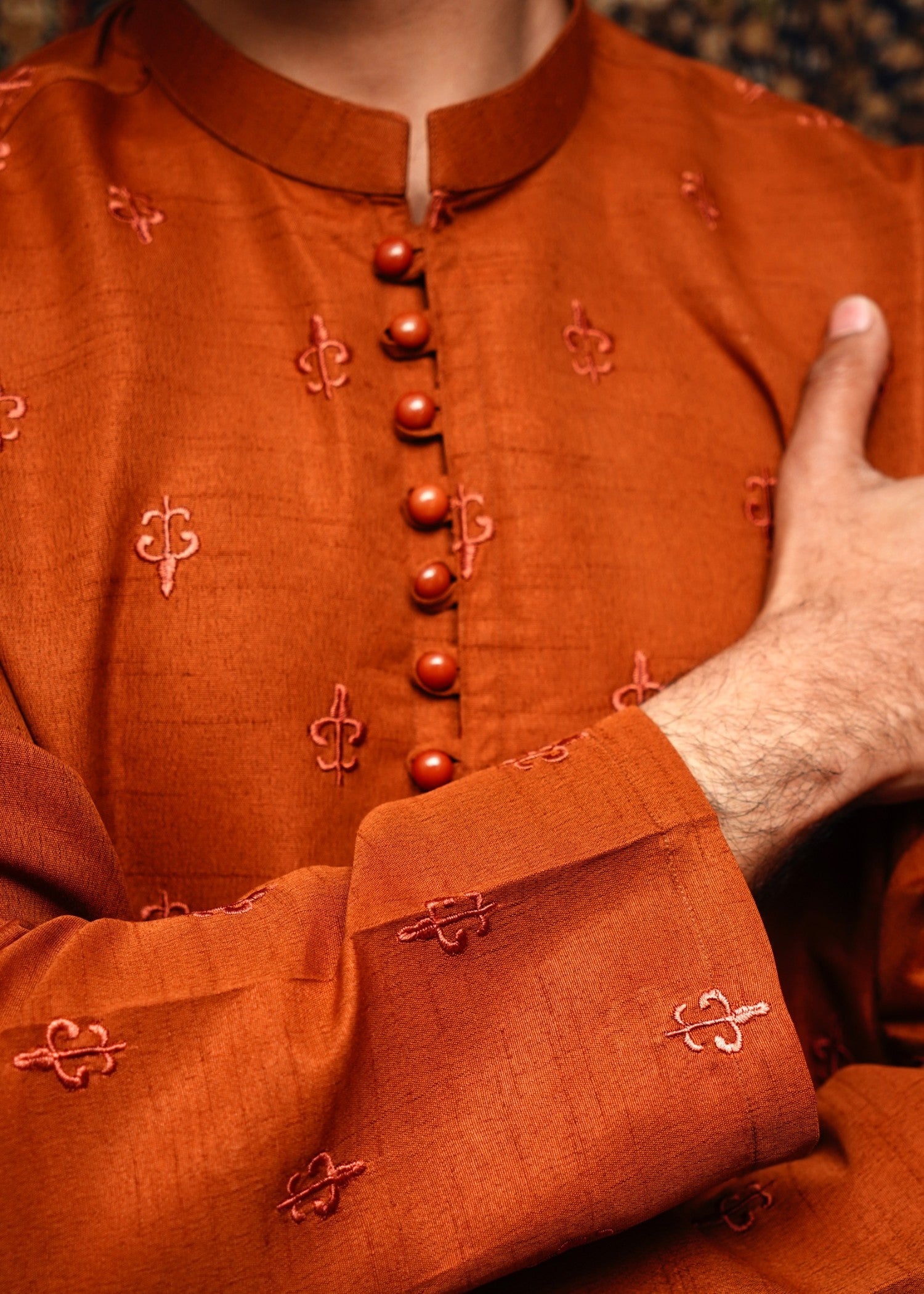 viscose Kurta in Rust orange