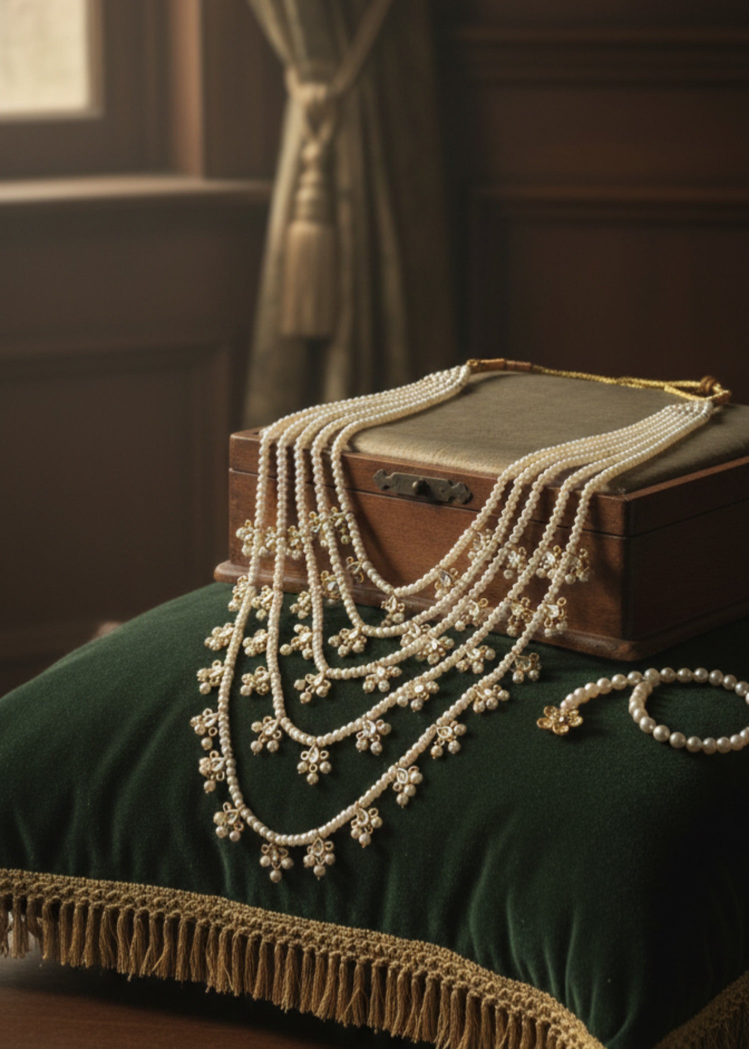 Necklace in Gold, white Color by - Trendy Women Necklace LCO2477
