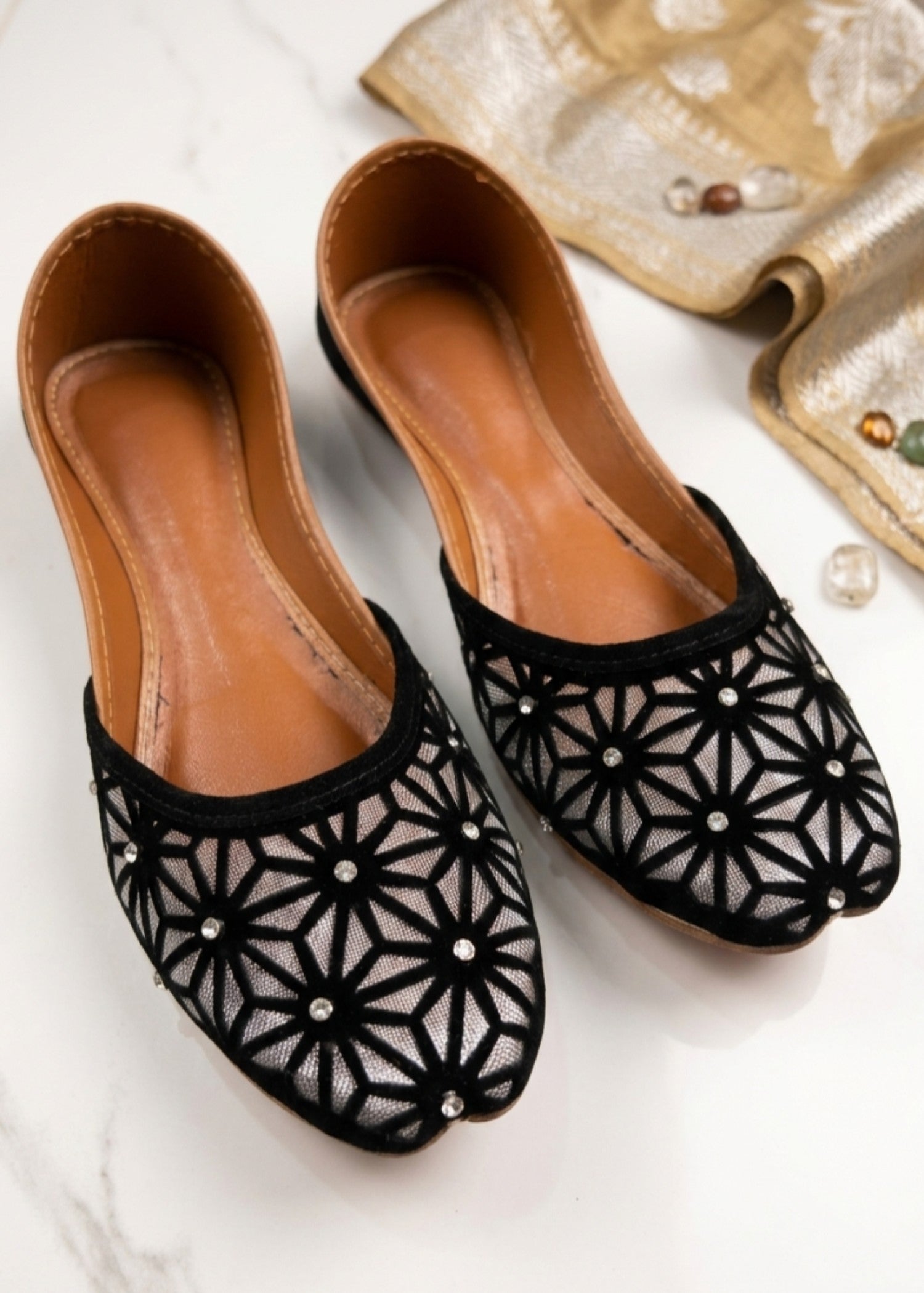Khussa in Black by - High Quality Women Khussa OPW9522