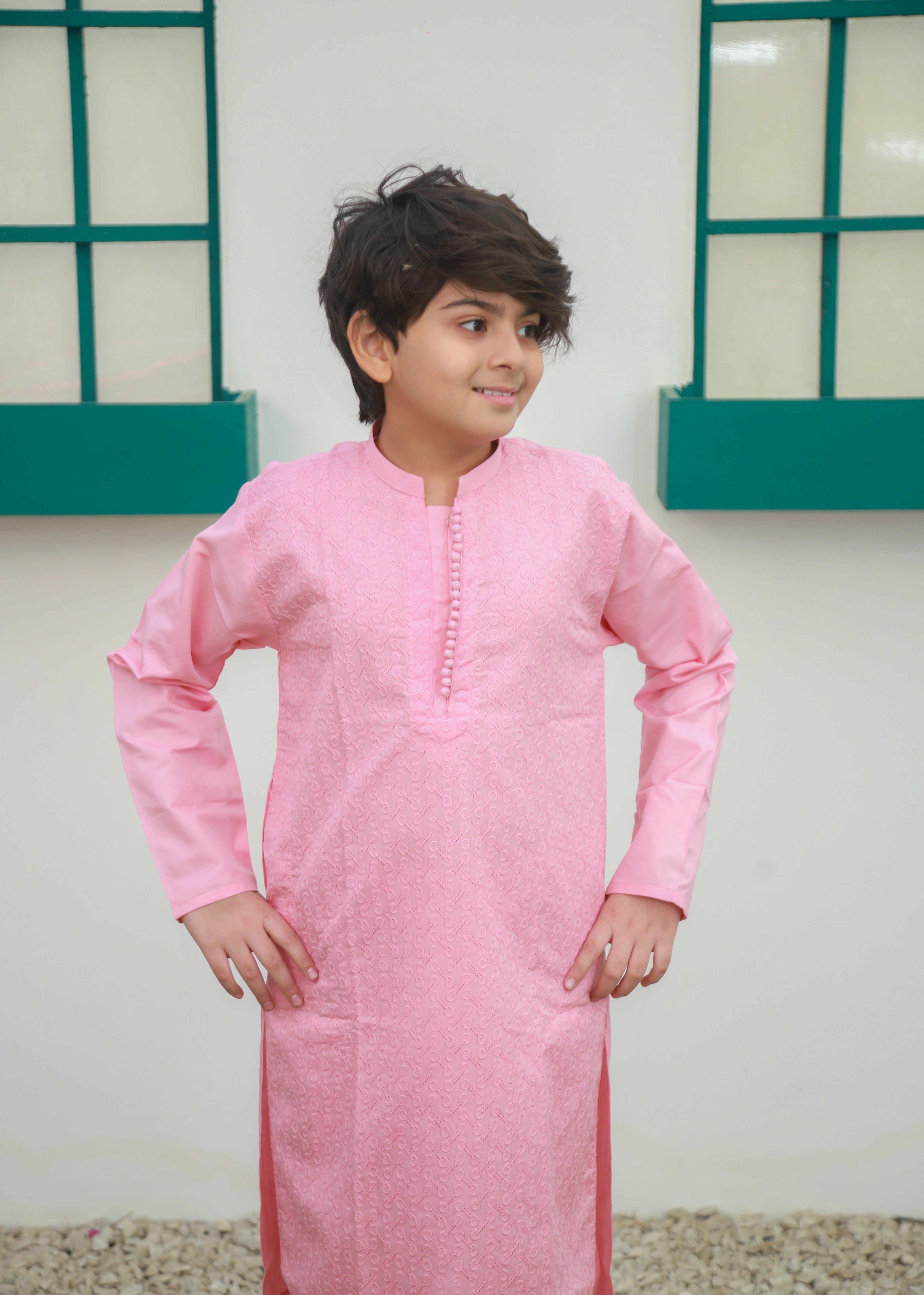 cotton Kurta Set in Cotton candy pink