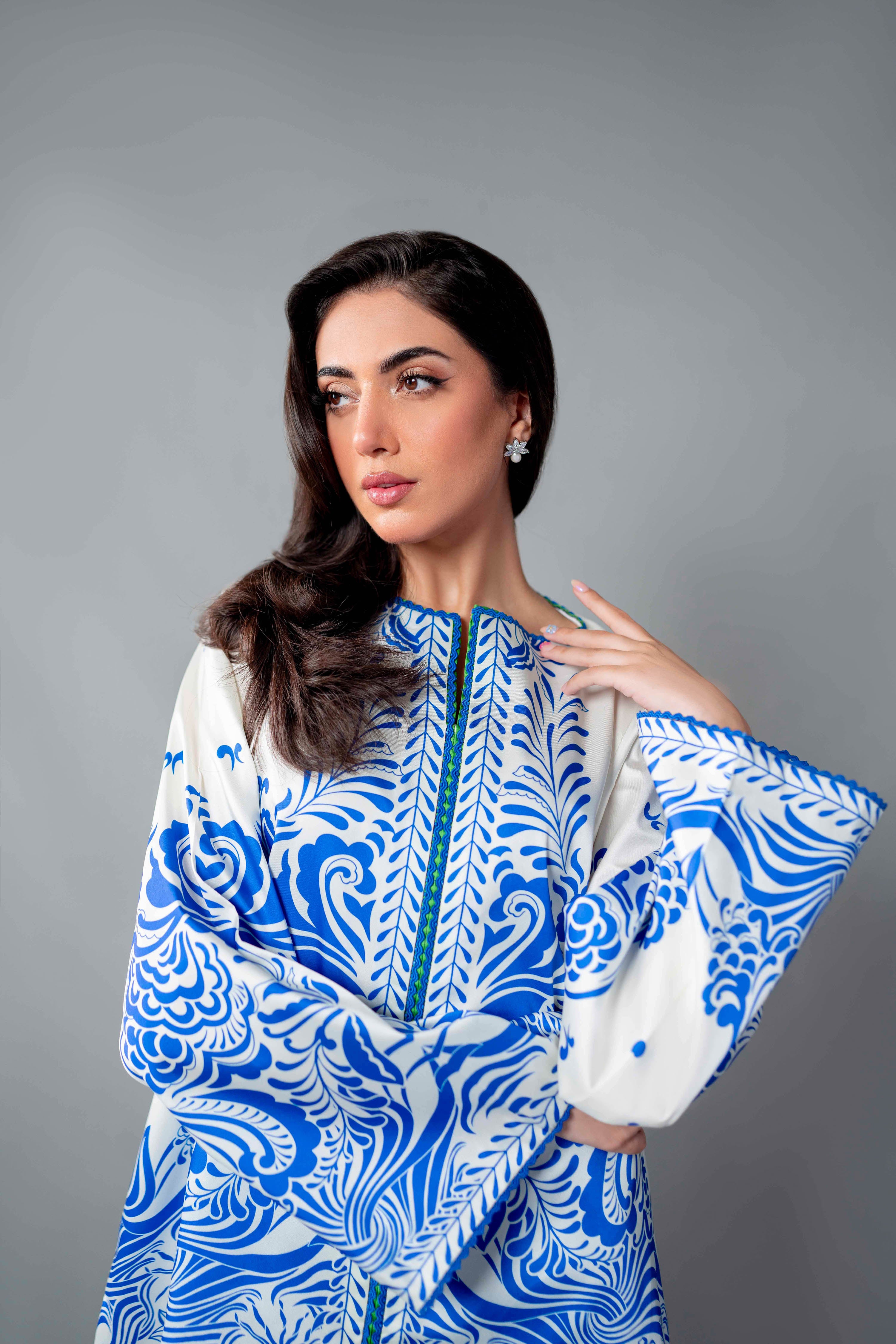 pure silk Kurta Set in Blue