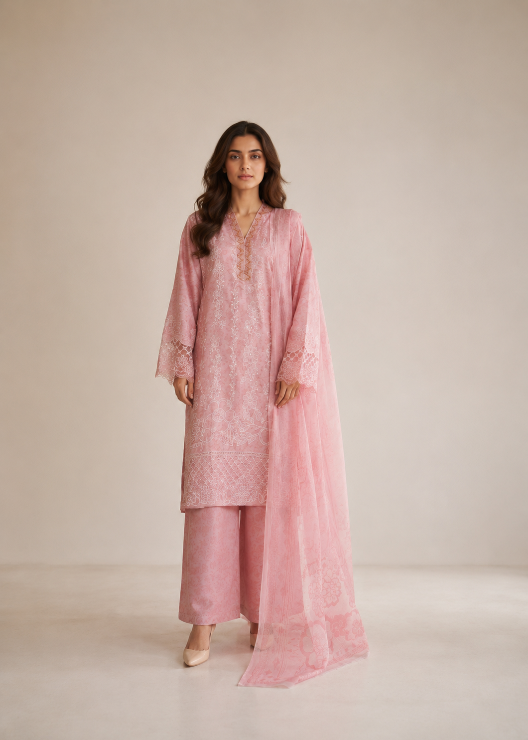 cotton Kurta Set in Baby pink, blush pink, pink