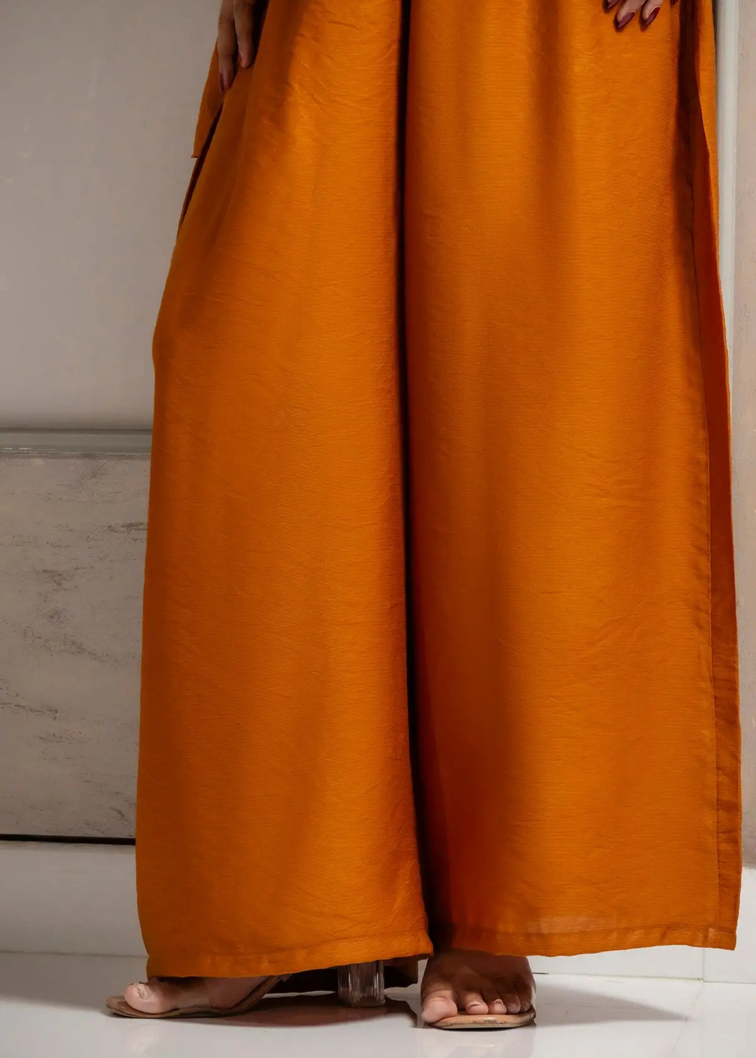 irish linen Co Ord Sets in Rust orange