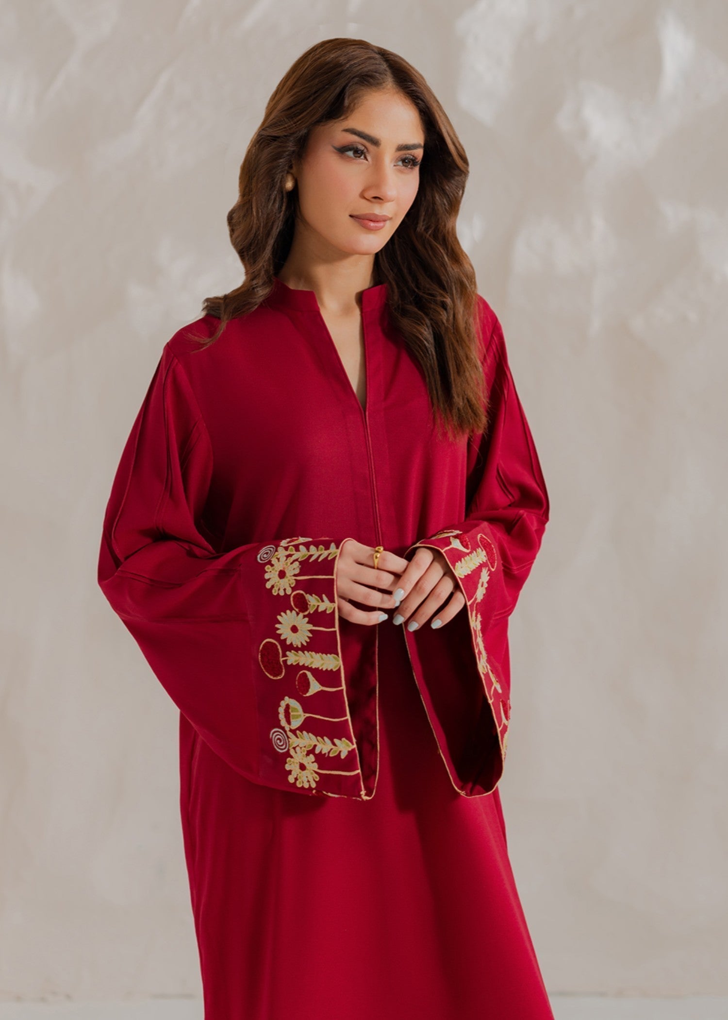 georgette Co ord Sets in Cherry red