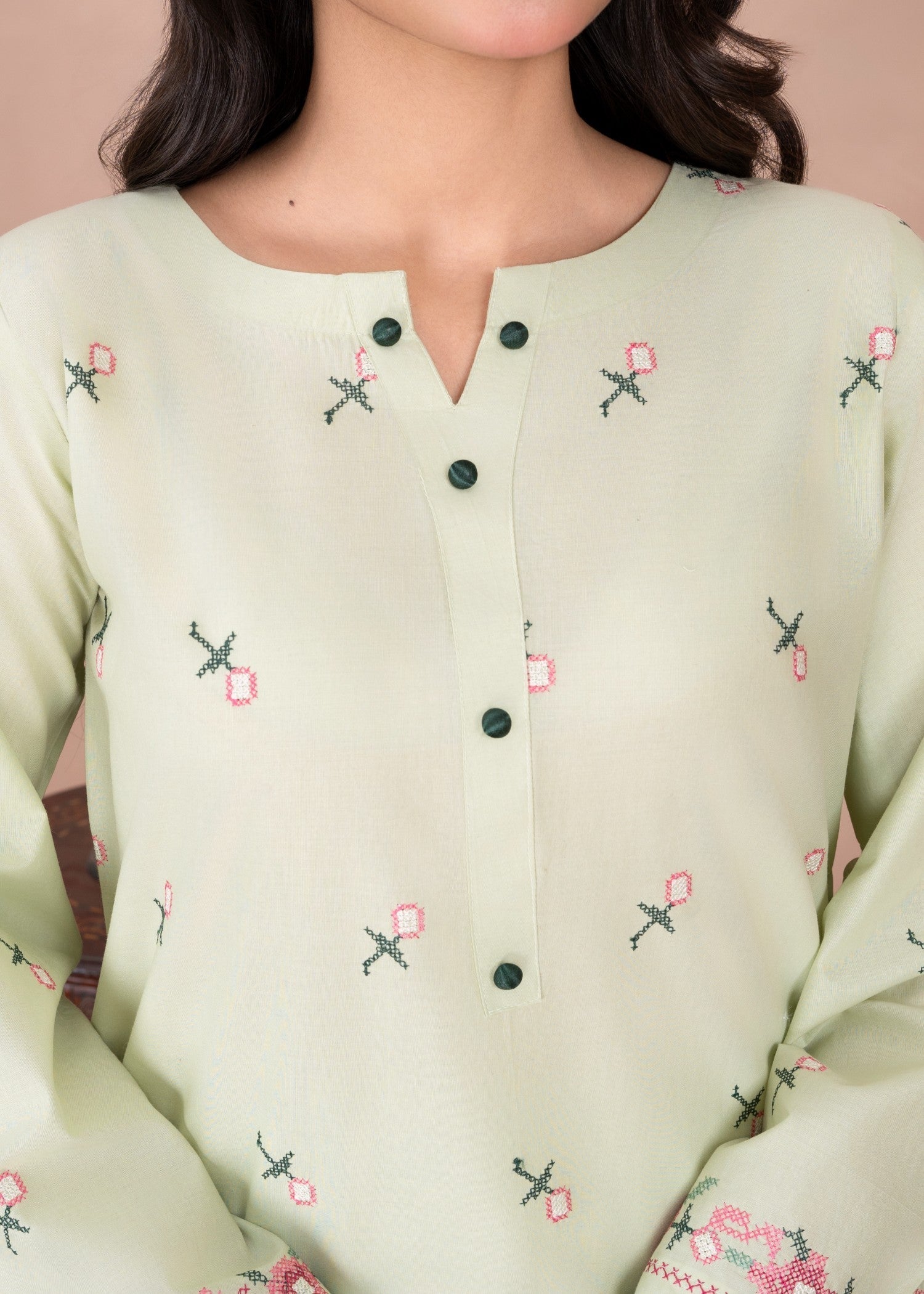 cotton Kurta Set in Mint green