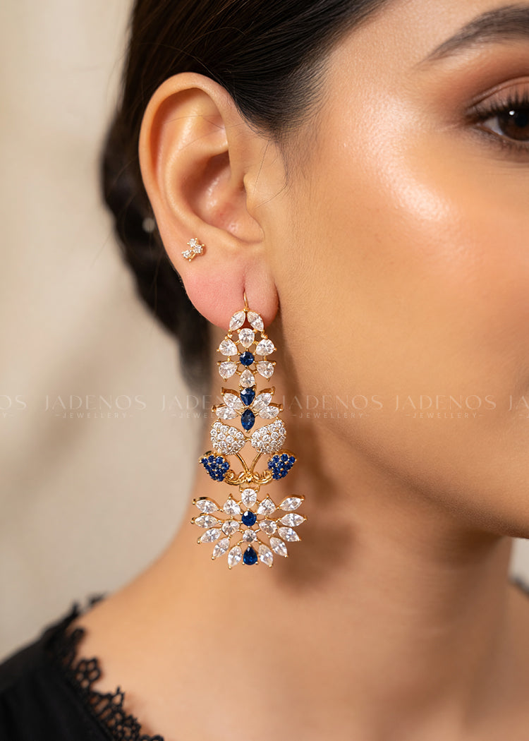 Jewelry Set in Sapphire blue, gold Color by - Trendy Women Jewelry Set PGO9241
