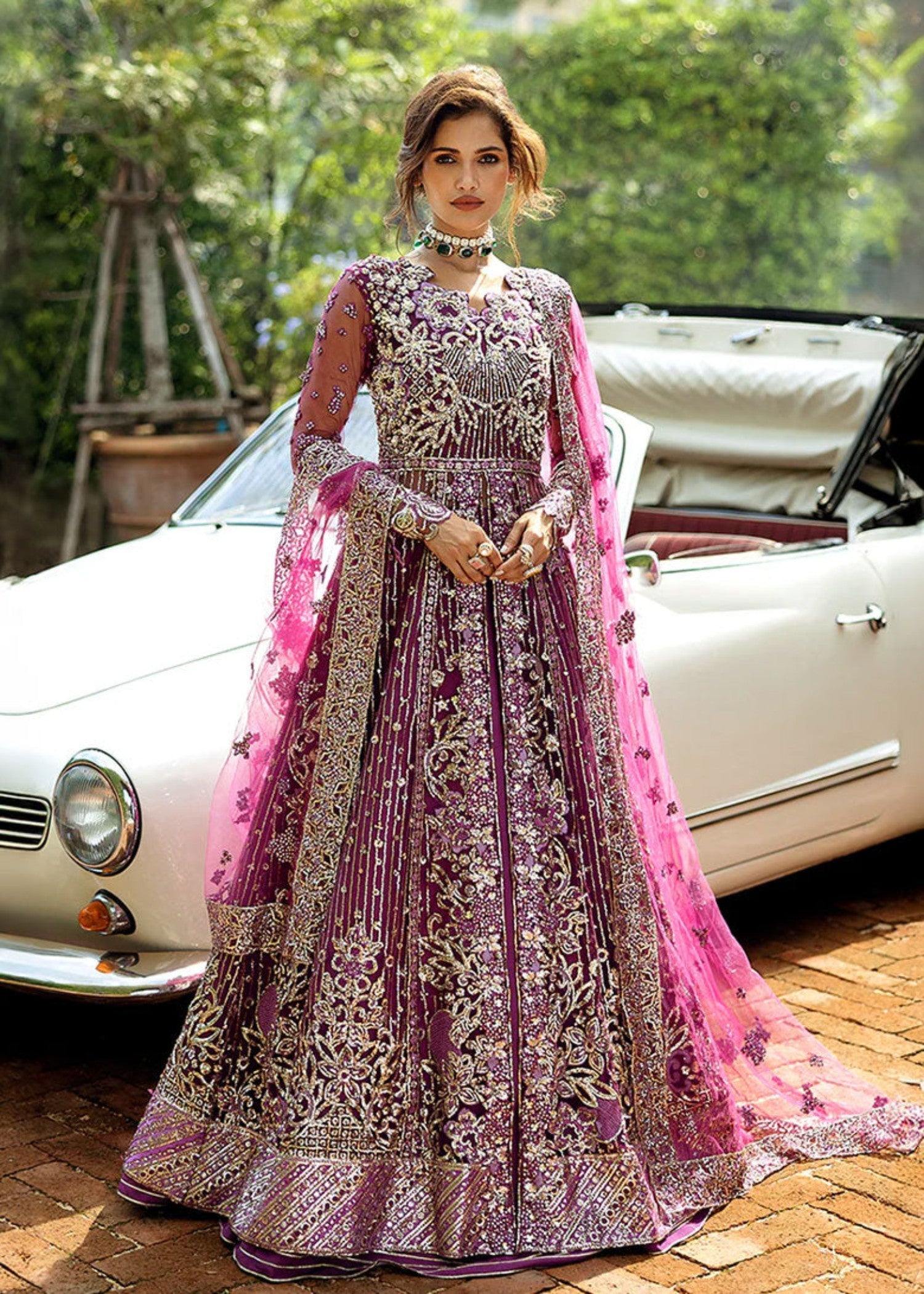 net Unstitched in Hot pink