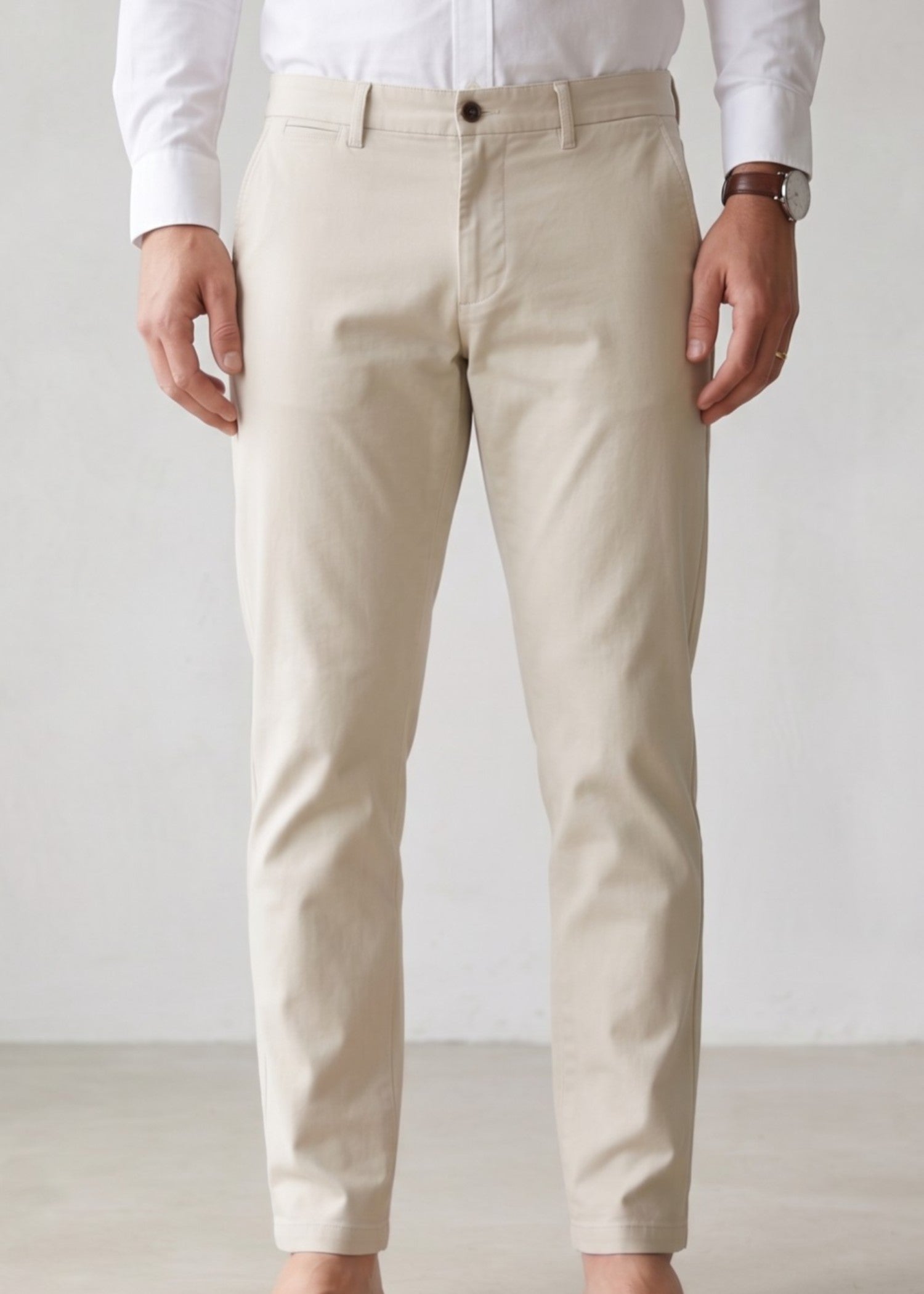 cotton satin Pants in Ivory
