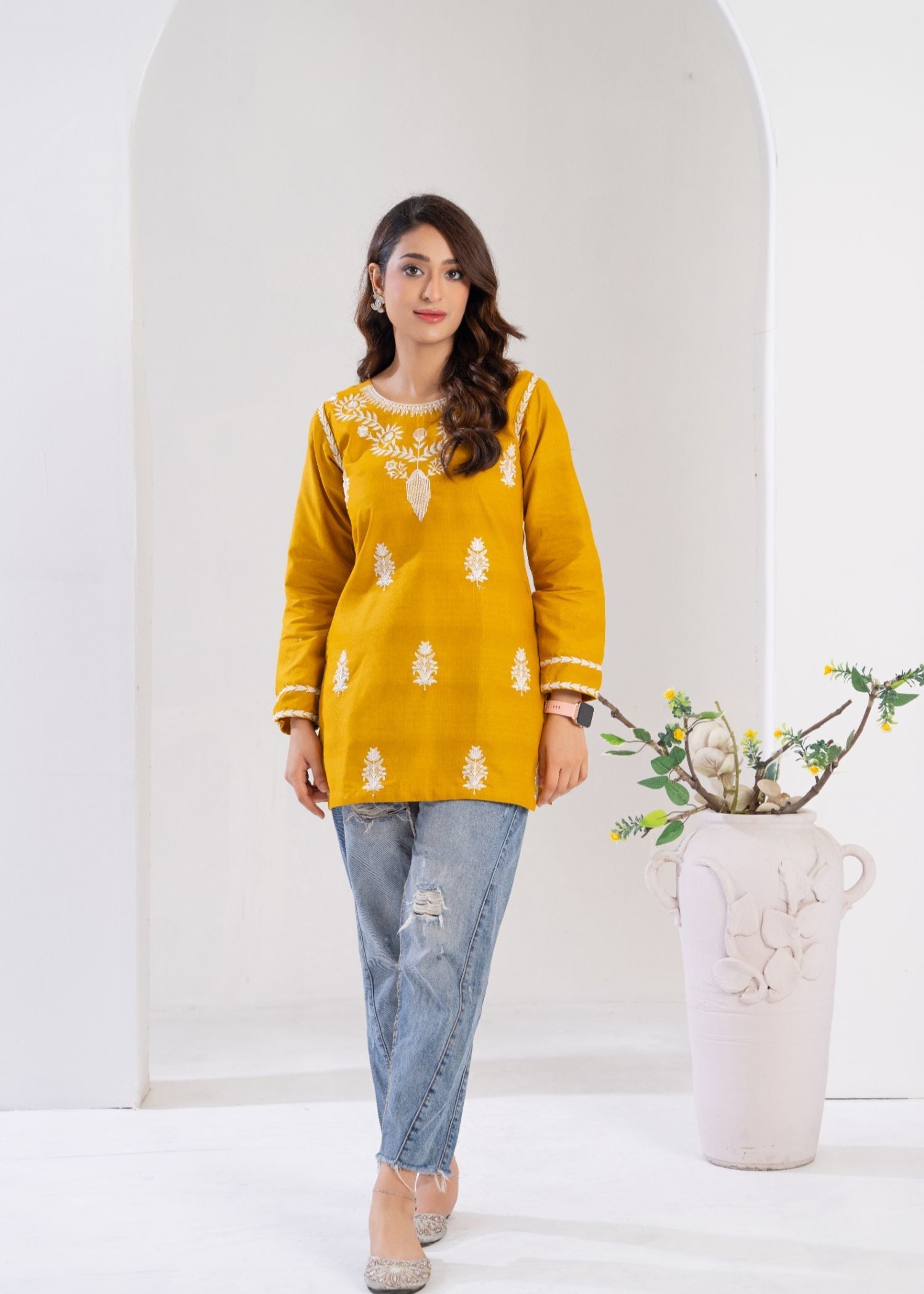 cotton Kurti in Mustard