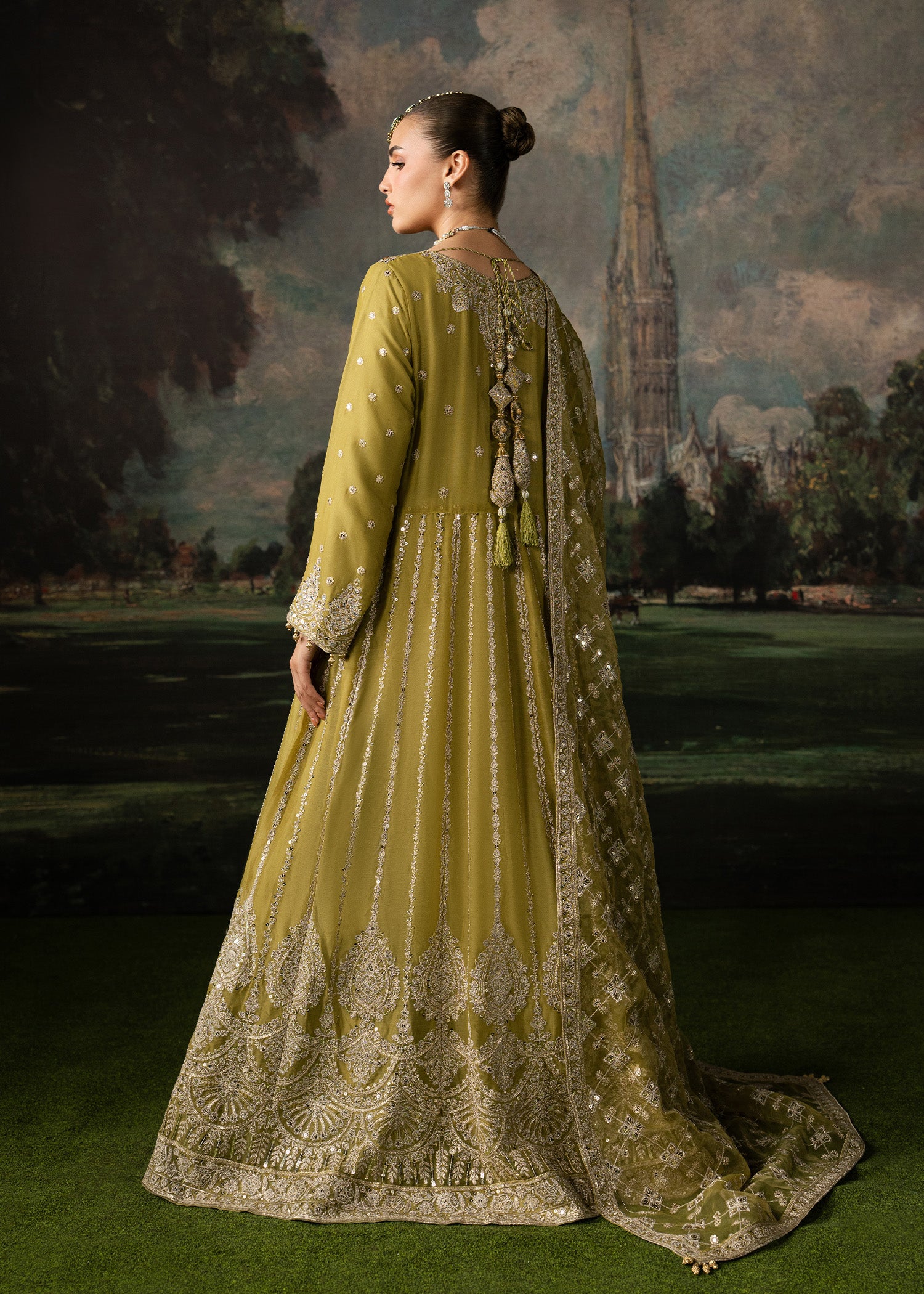 chiffon Maxi in Olive green