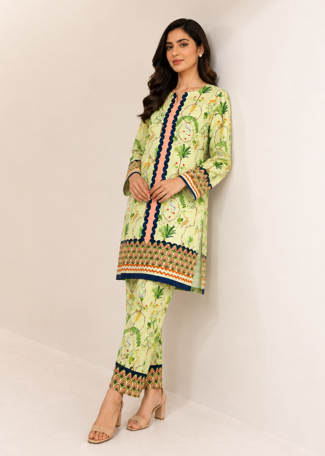 herringbone Co Ord Sets in Pistachio green