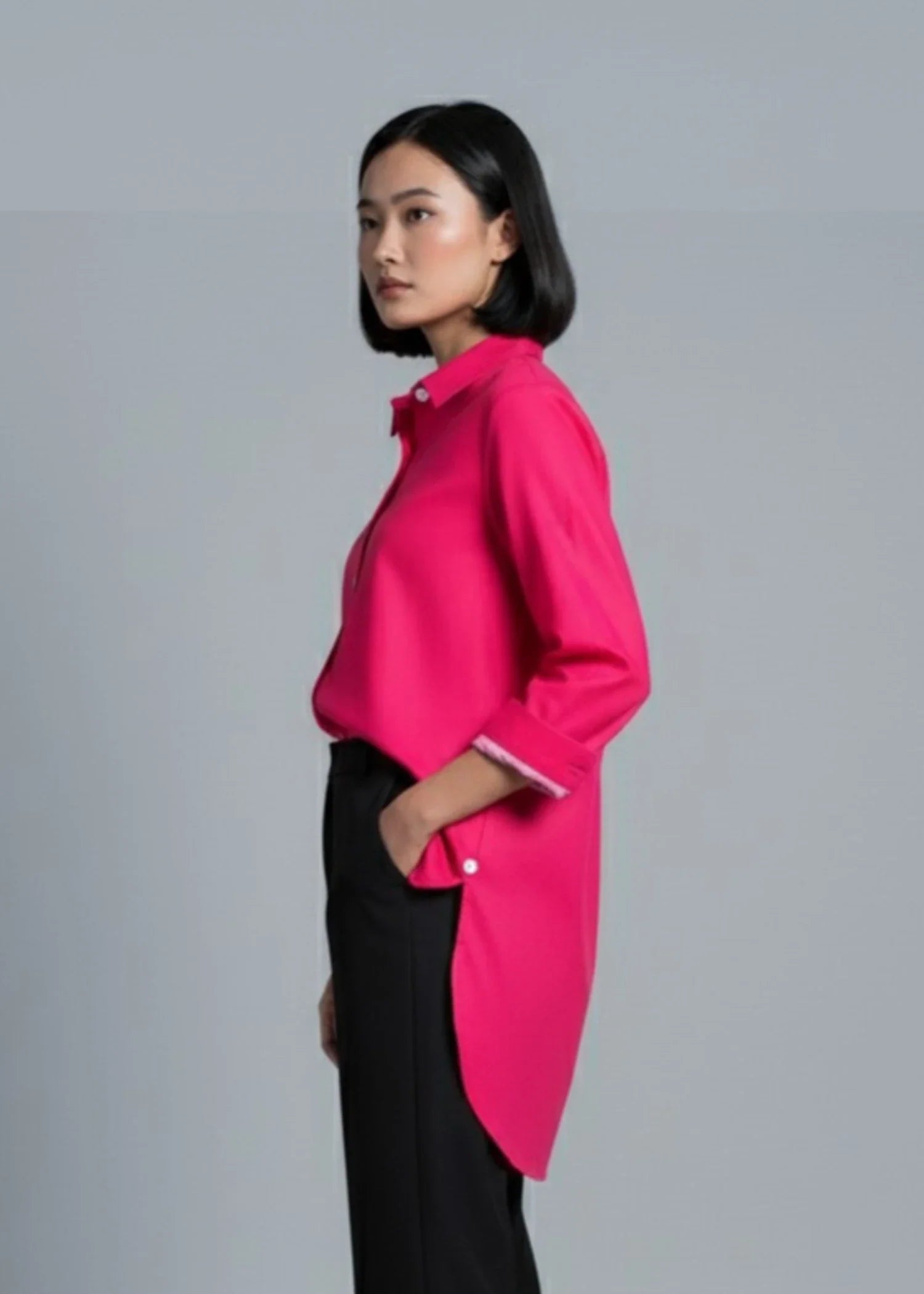 cotton Tunic in Hot pink red