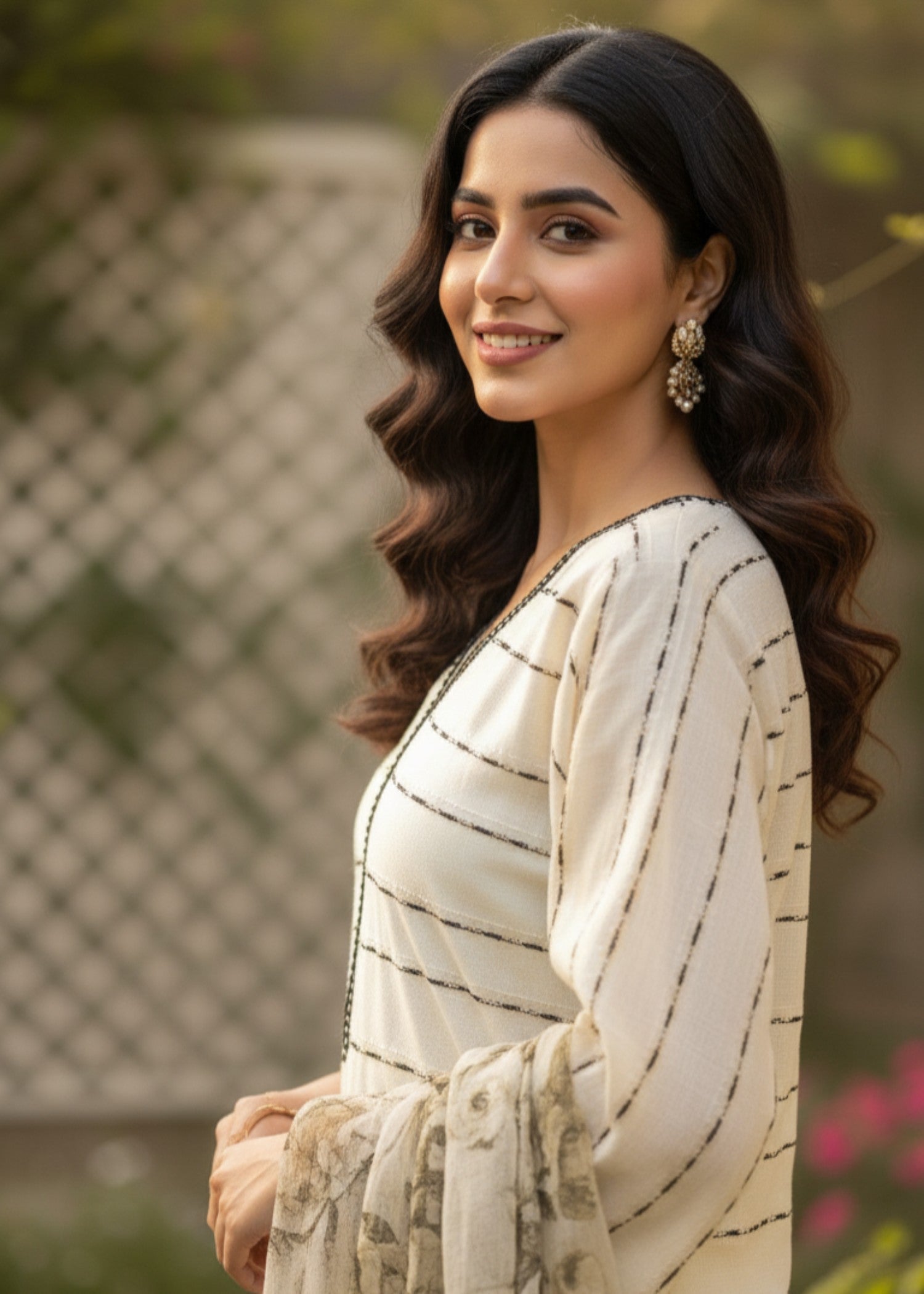 cotton karandi Kurta Set in Light yellow