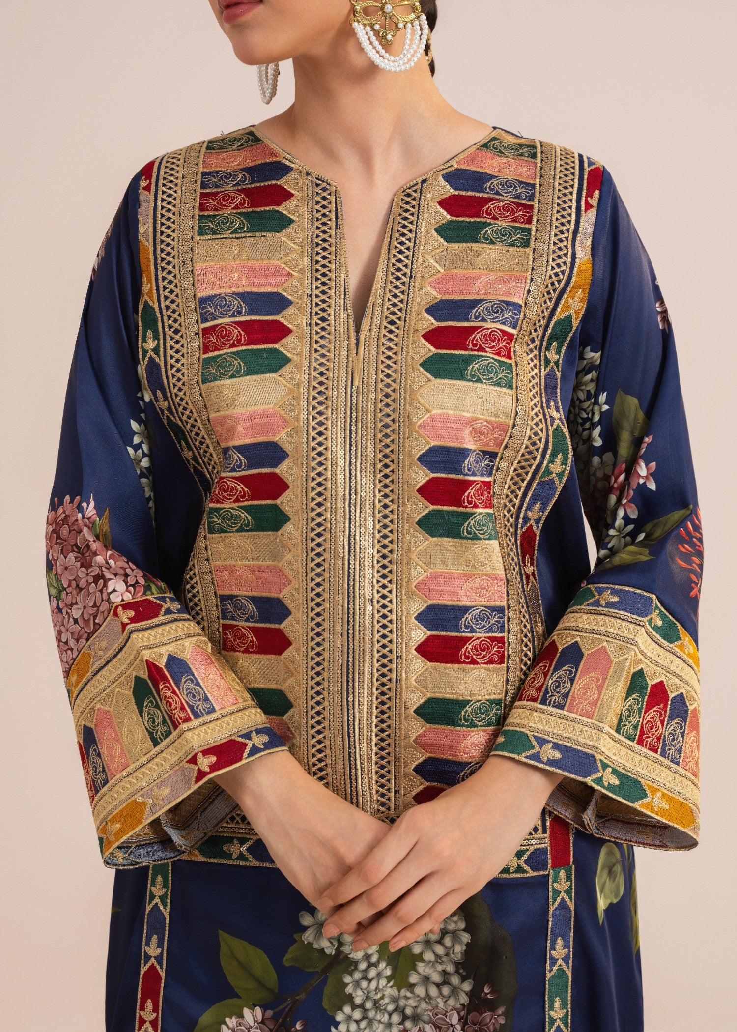 silk Kaftan in Blue