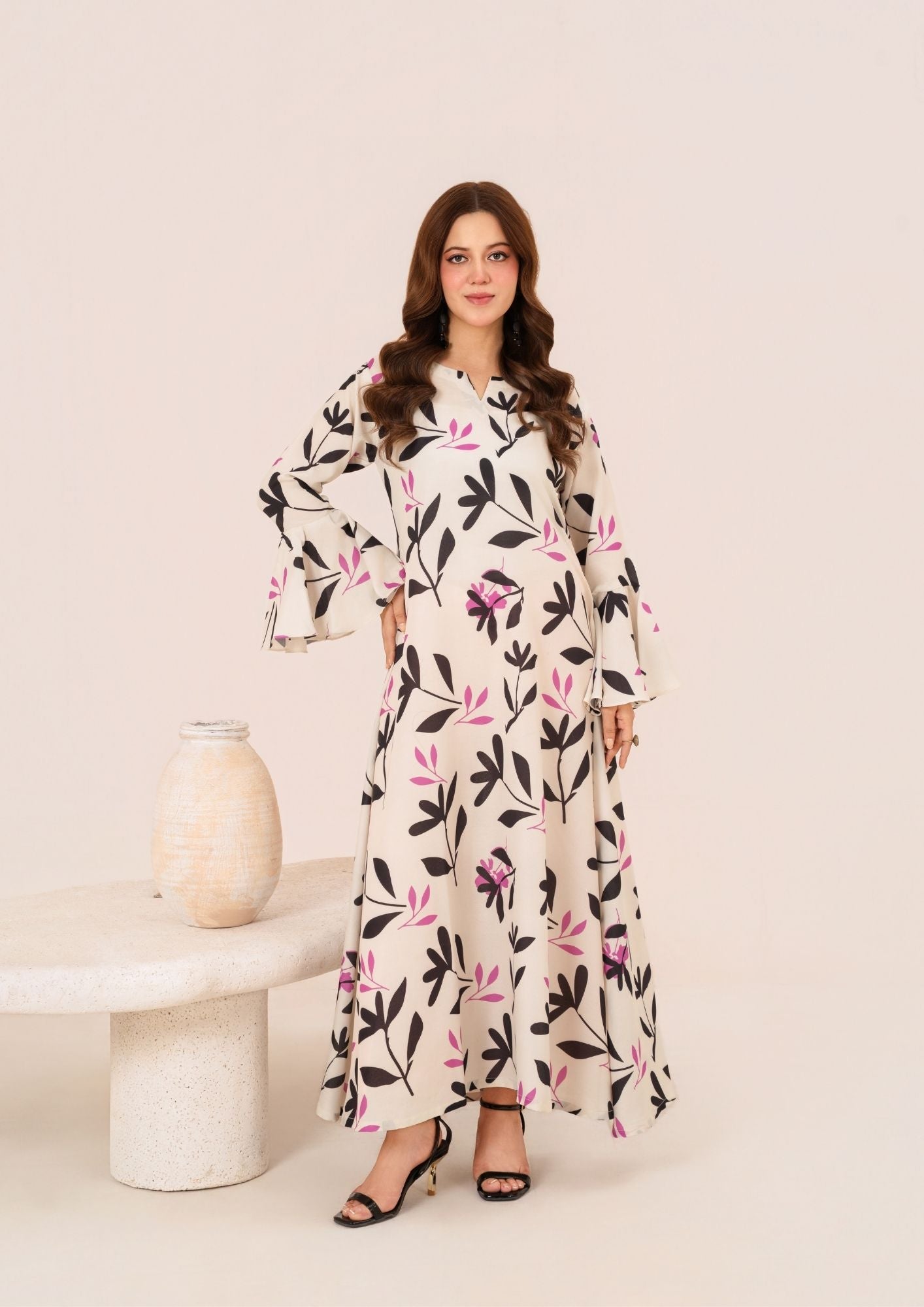 cotton viscose Maxi in Cream