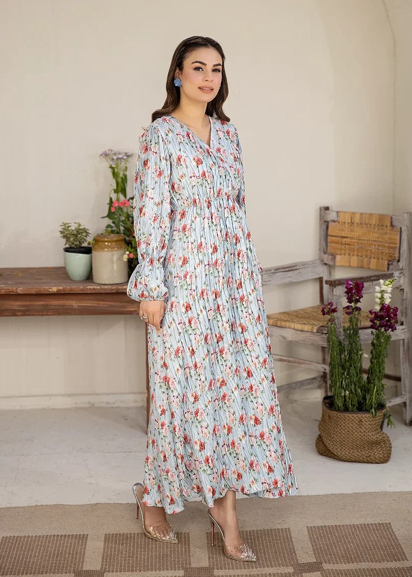 silk Dress in Powder blue