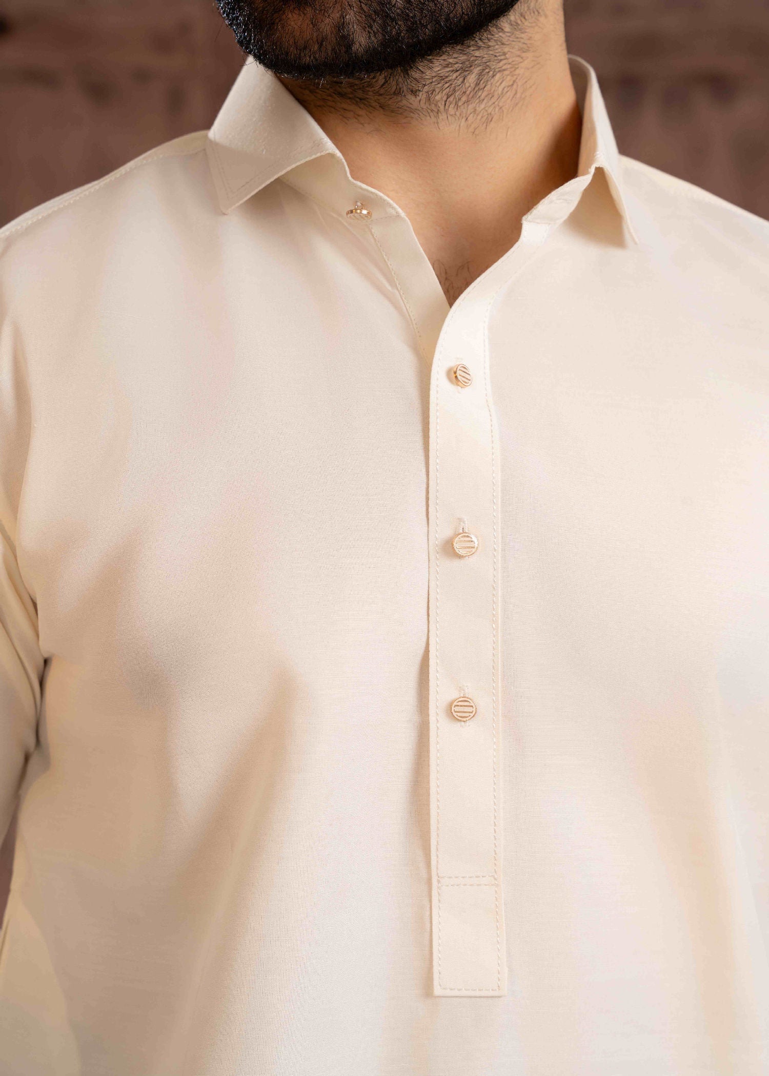 cotton Shalwar Kameez in Off-white
