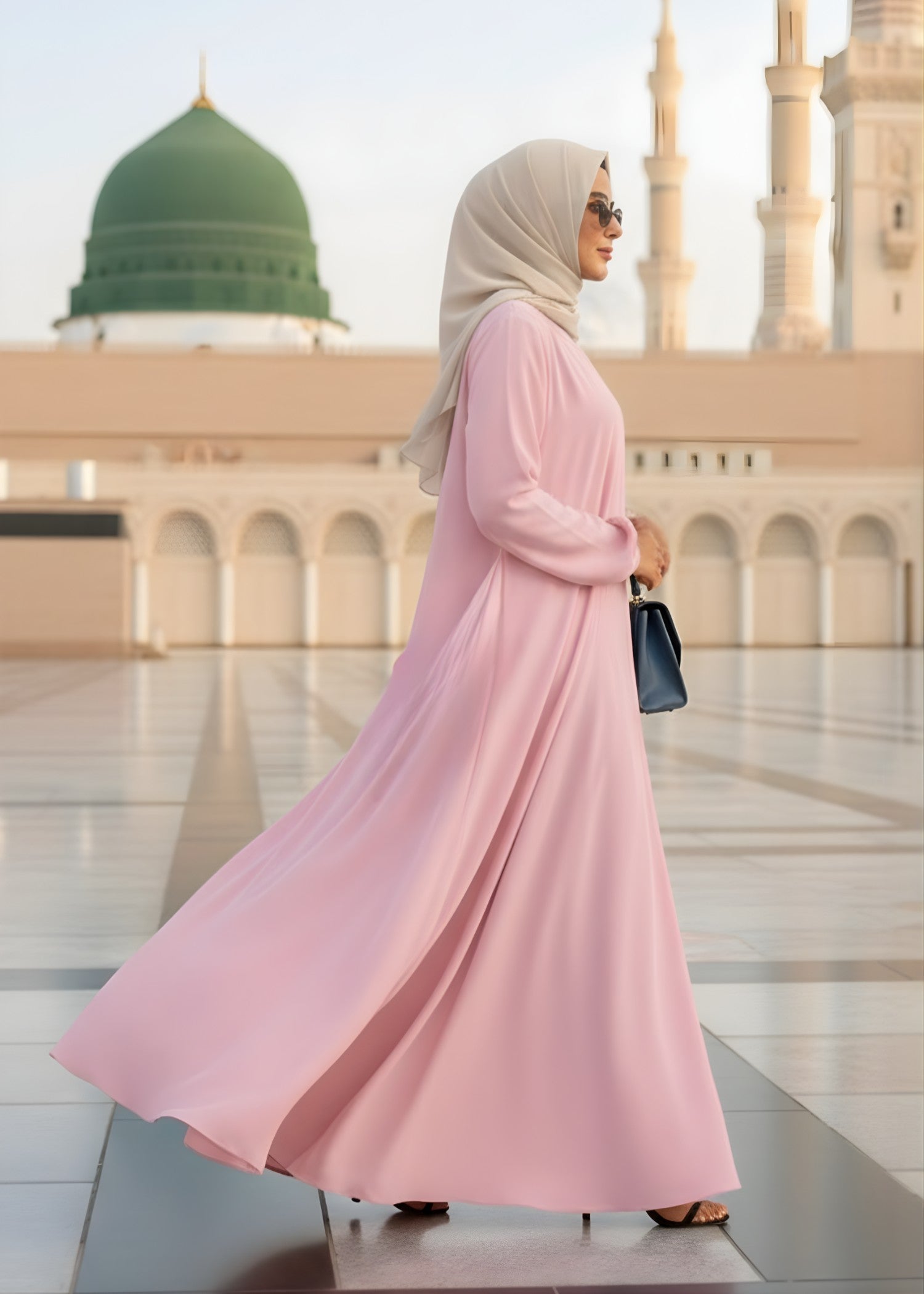 georgette Abaya in Pink