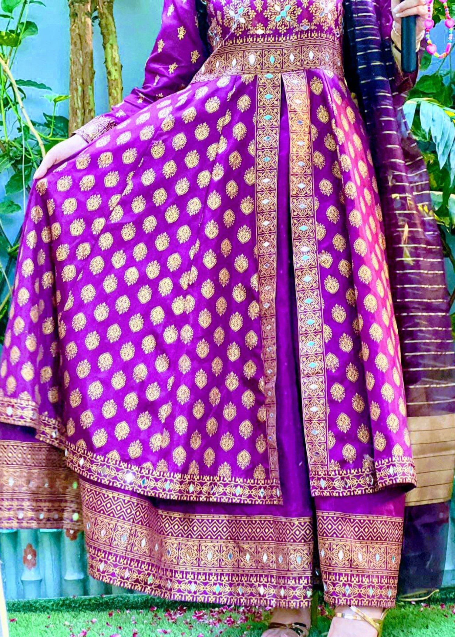 cotton satin Maxi in Purple heart
