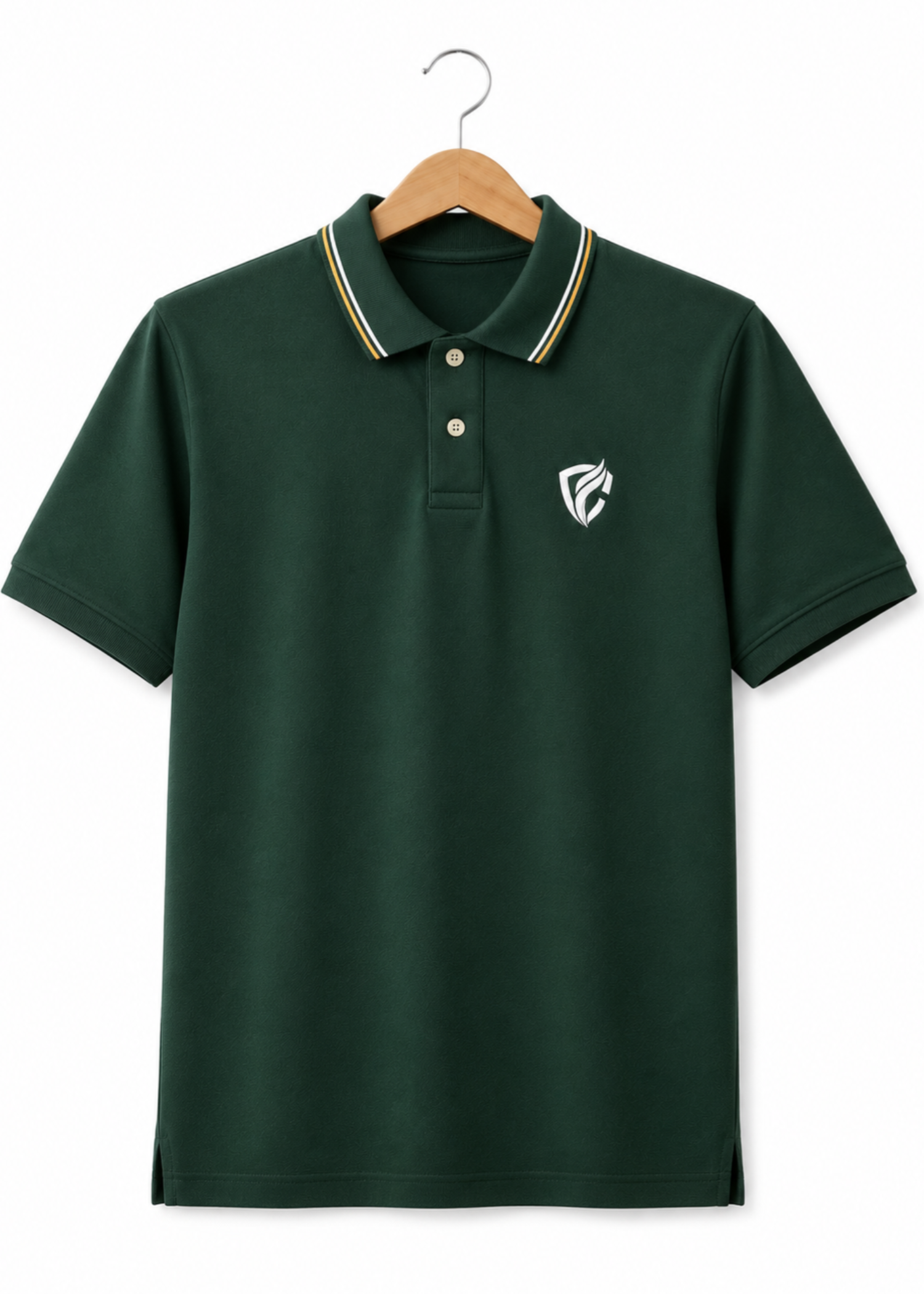 cotton pique Polo Shirt in Dark green by Calfour