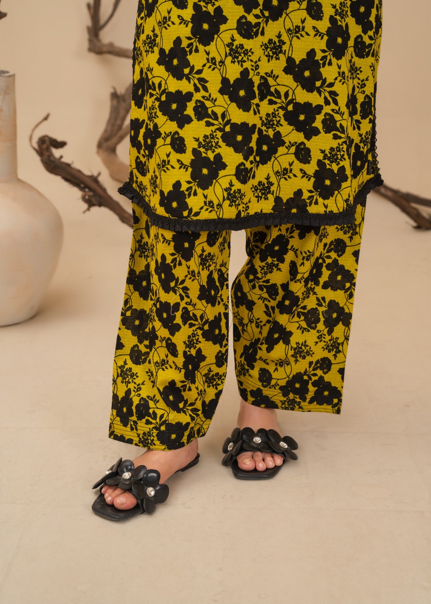 lawn Co Ord Sets in Black, olive green