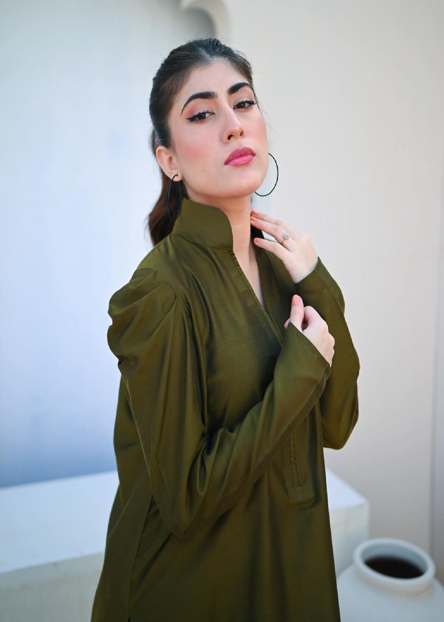 cotton Co Ord Sets in Olive green