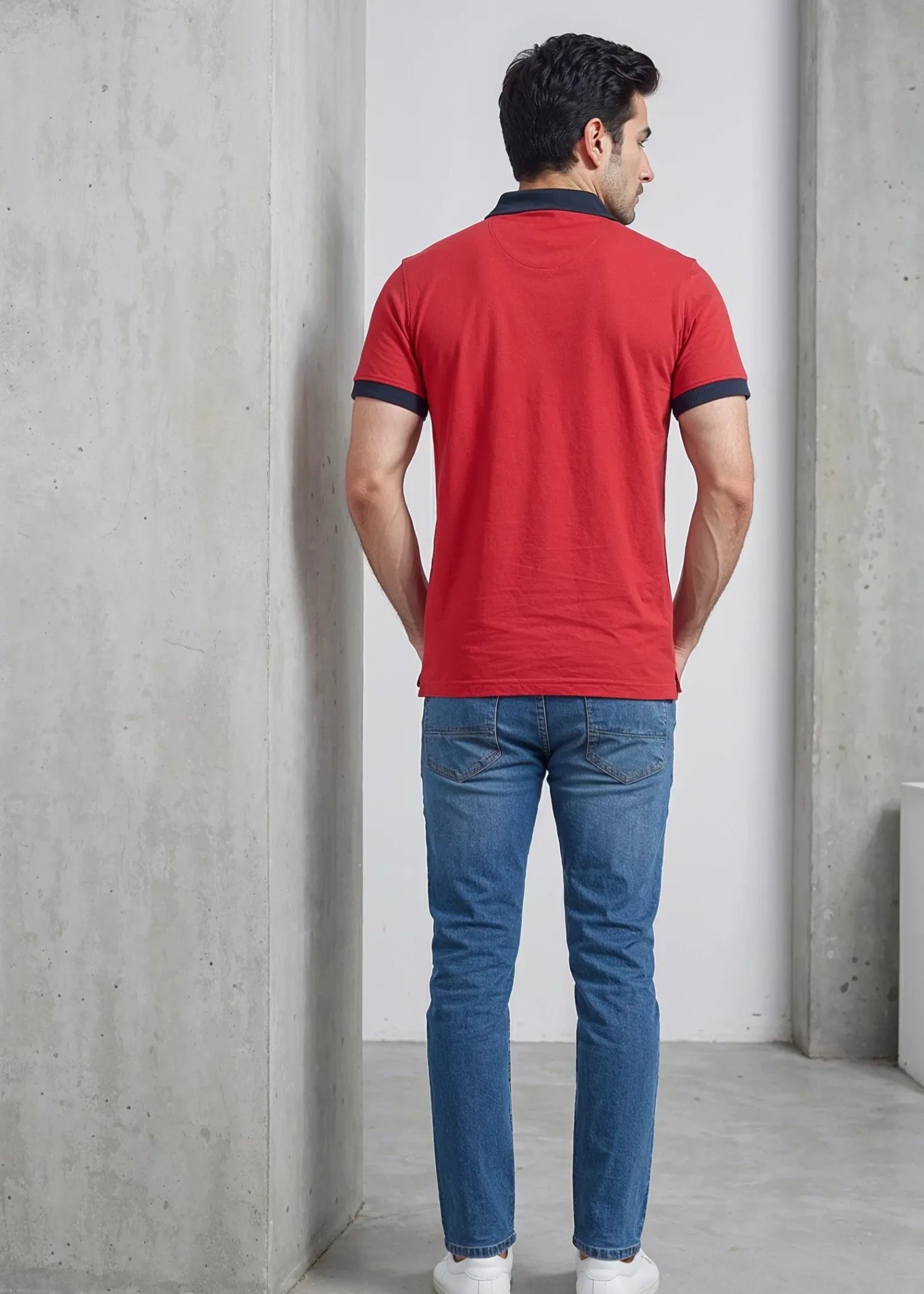 polycotton Polo Shirt in Red