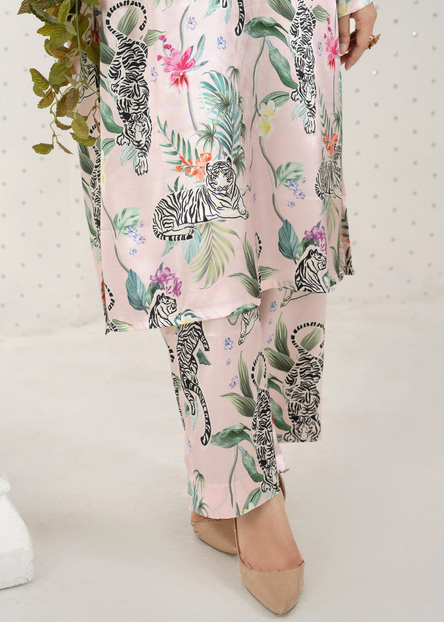 silk Co Ord Sets in Blush pink