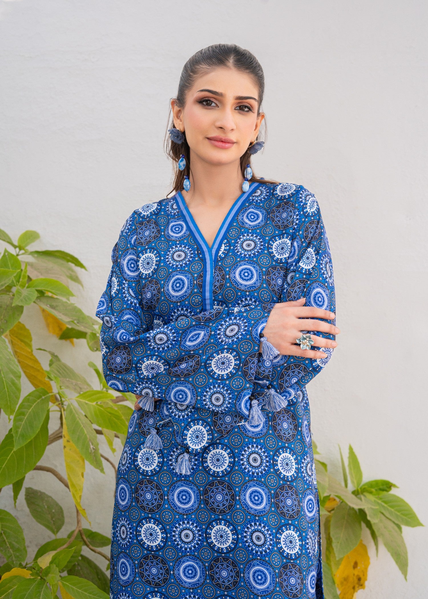 poly lawn Kurta Set in Multi