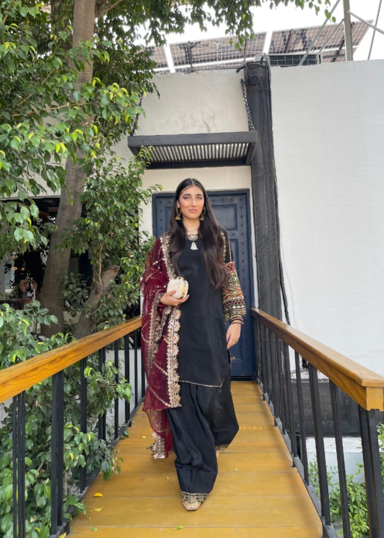 grip Kurta Set in Black