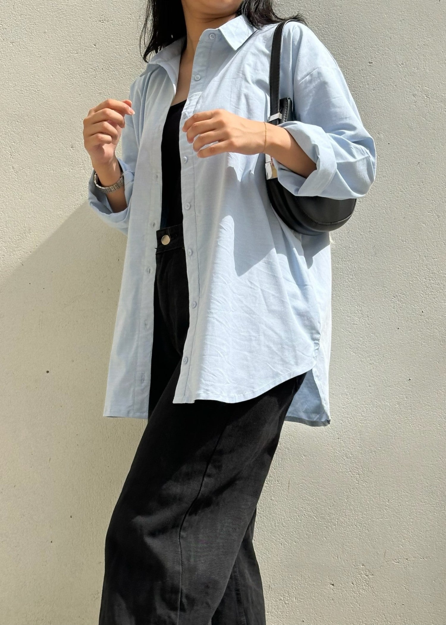 cotton linen Formal Shirt in Light blue