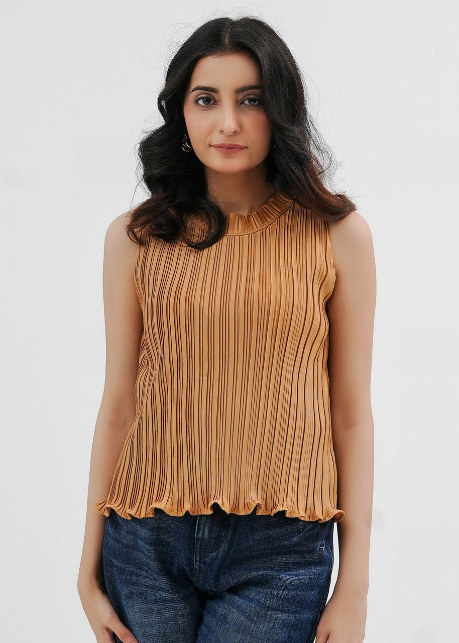 polyester Blouse in Brown