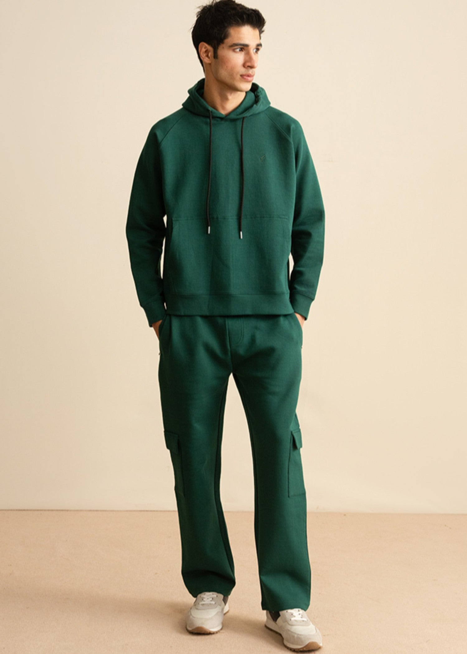 cotton Hoodie in Green