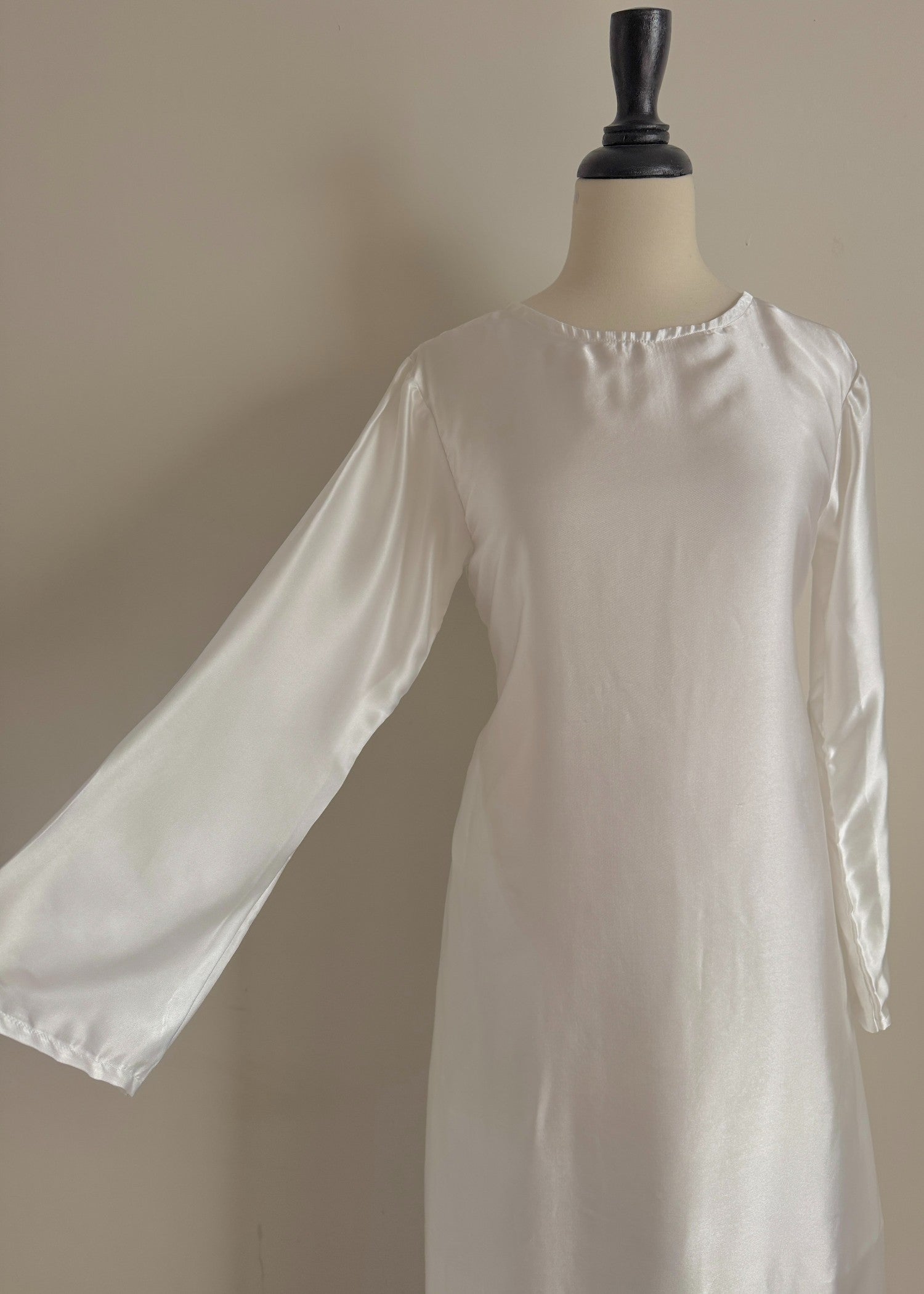 silk Dress in White