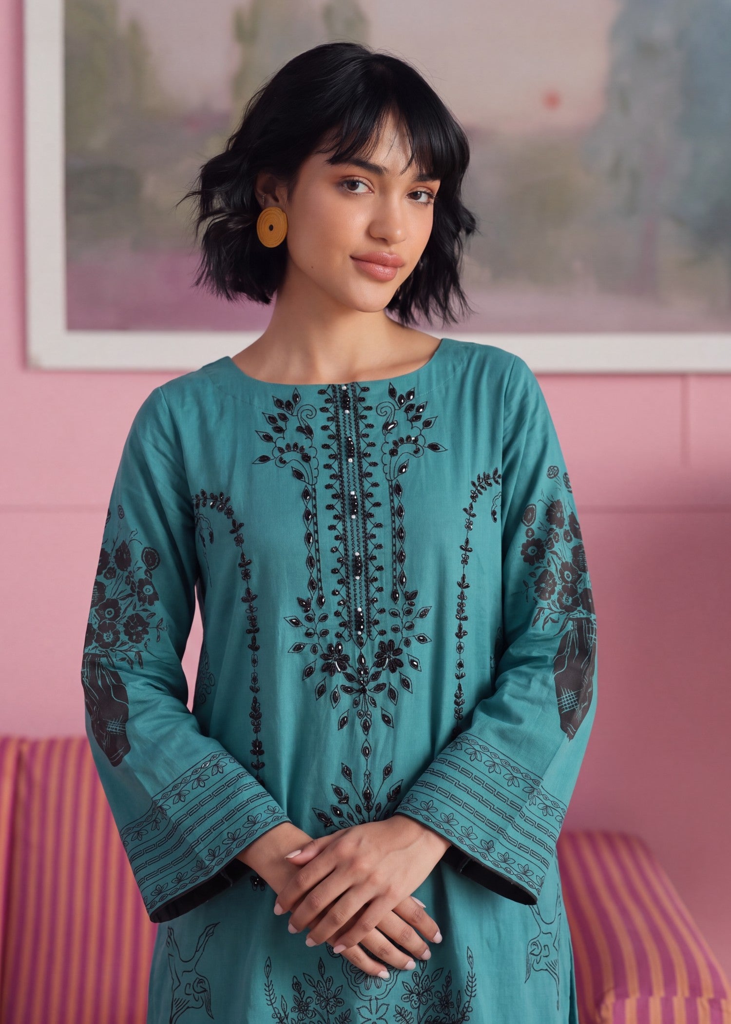 lawn Kaftan in Royal blue