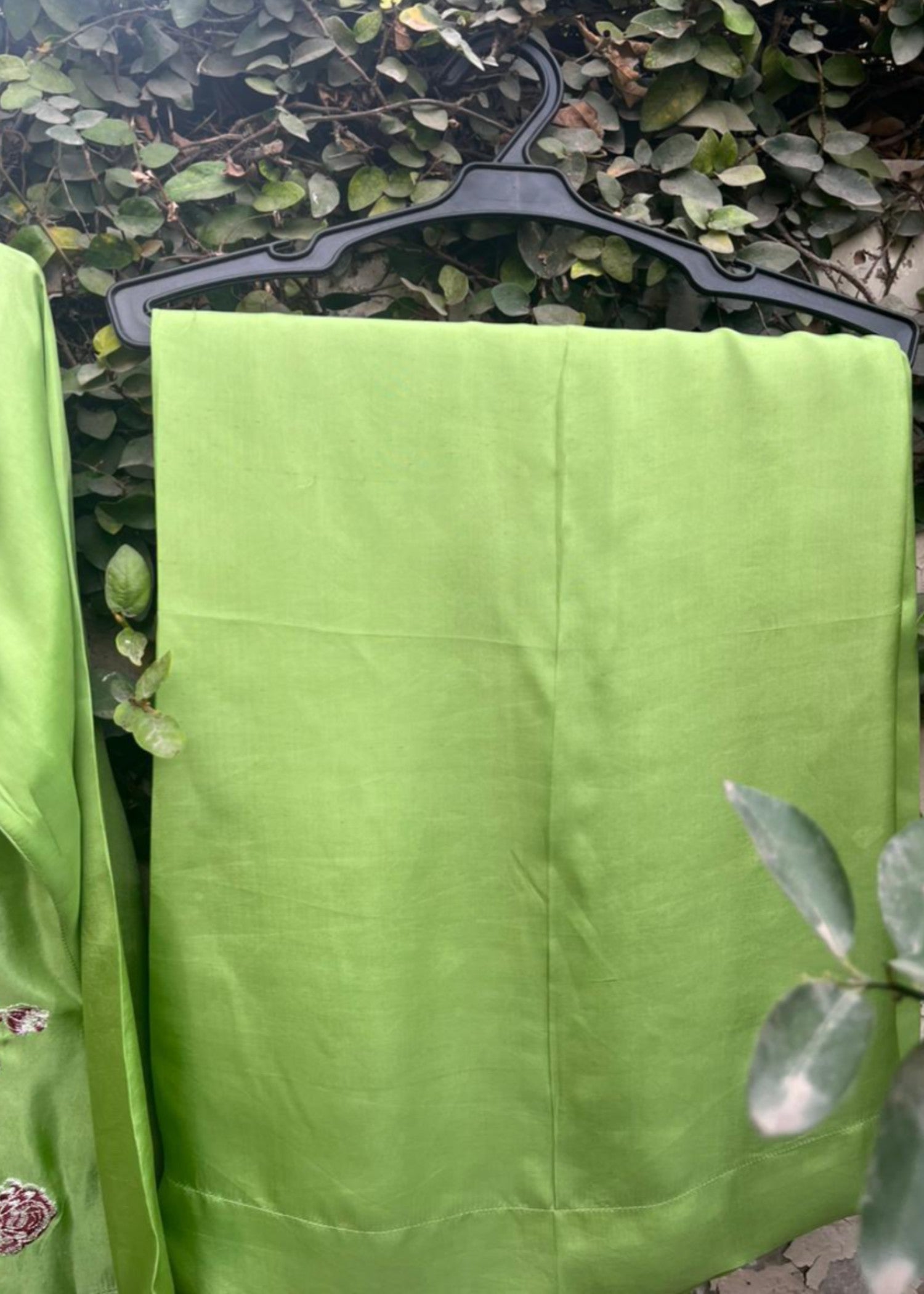 silk Kurta Set in Apple green