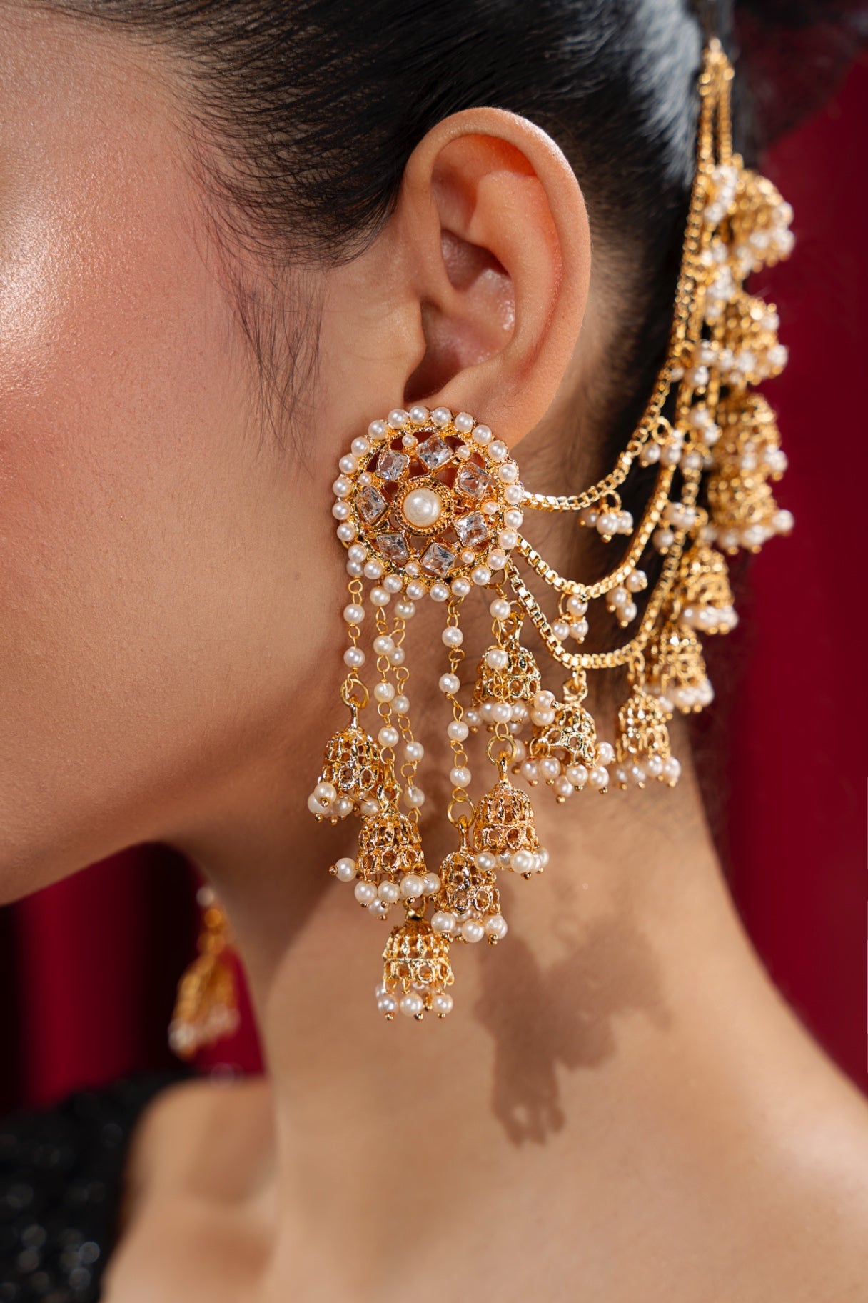Earrings in Mari gold Color by - Trendy Women Earrings LBM9415