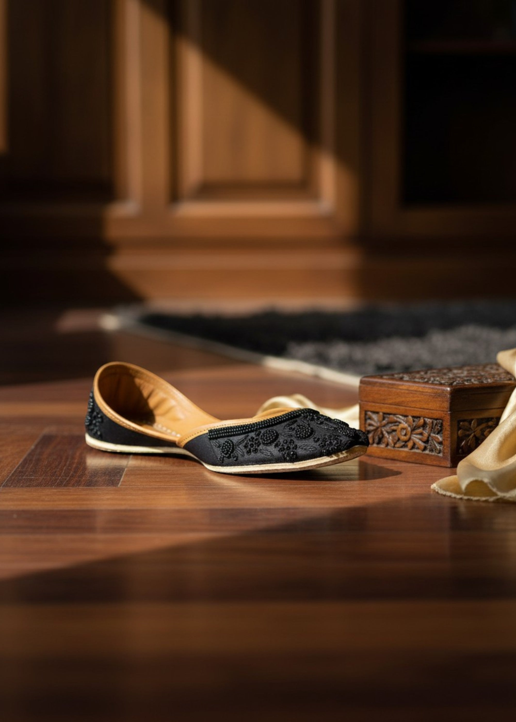 Khussa in Black by - High Quality Women Khussa NBD3837