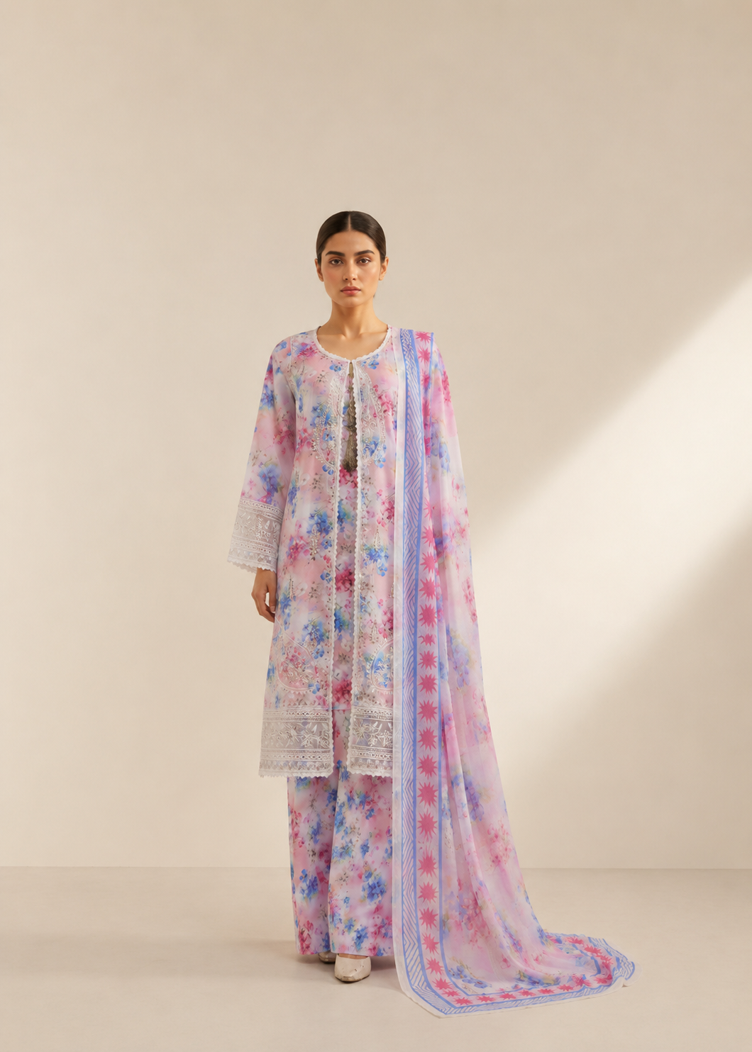 cotton Gown in Baby pink, pink, pastel pink