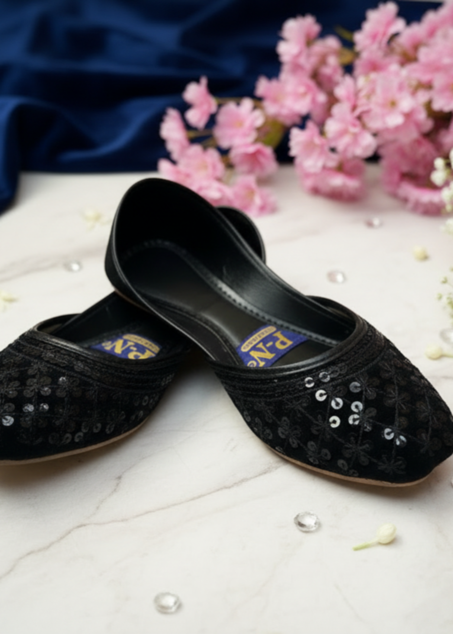 Khussa in Black by - High Quality Women Khussa DGH8541