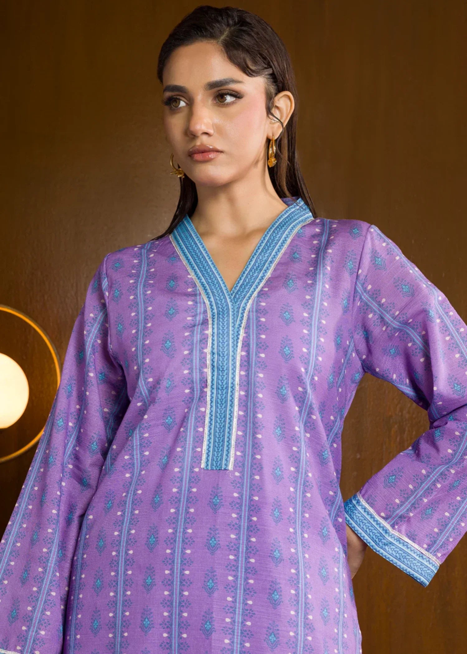 khaddar Co Ord Sets in Purple