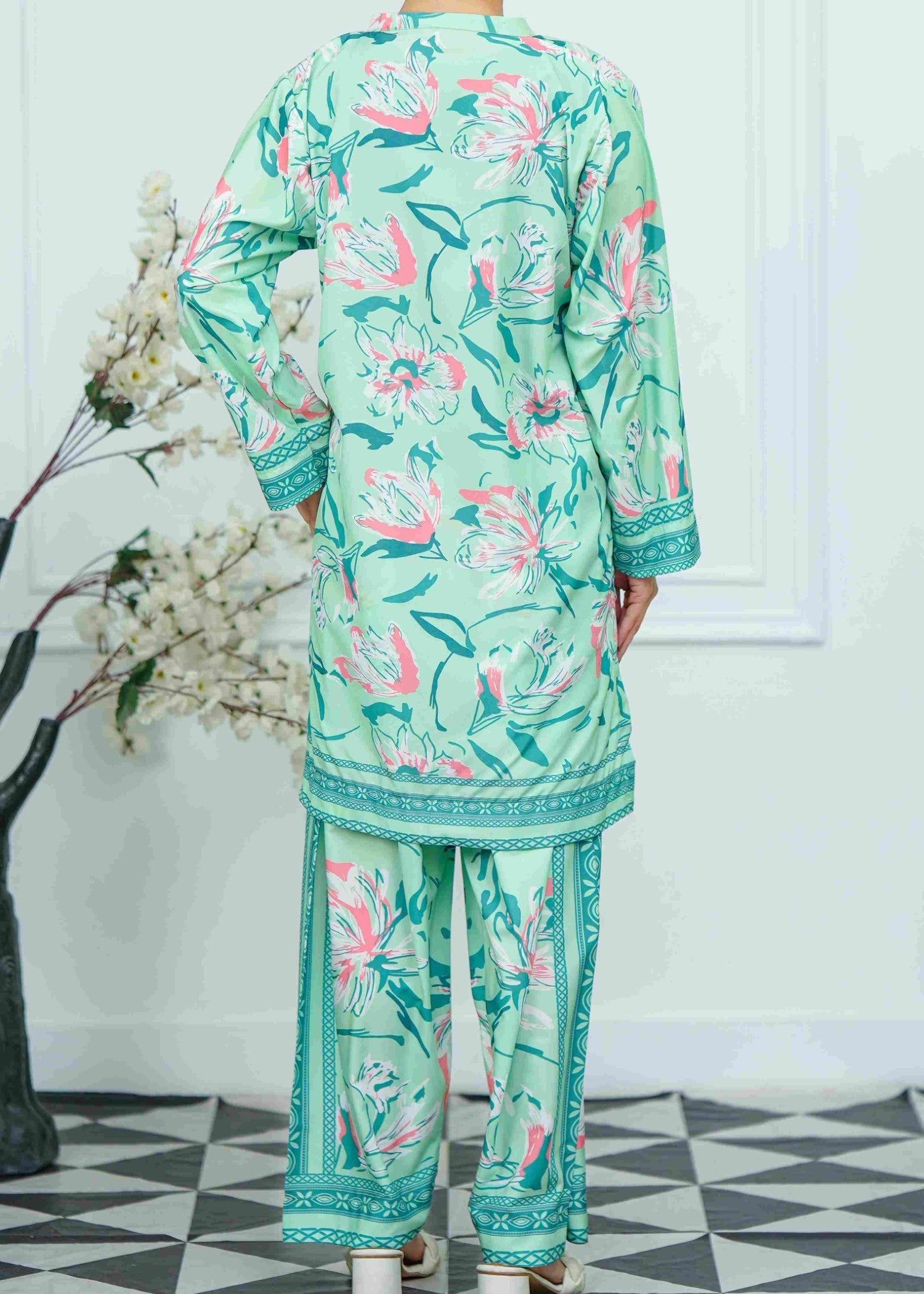 crepe Co Ord Sets in Mint green