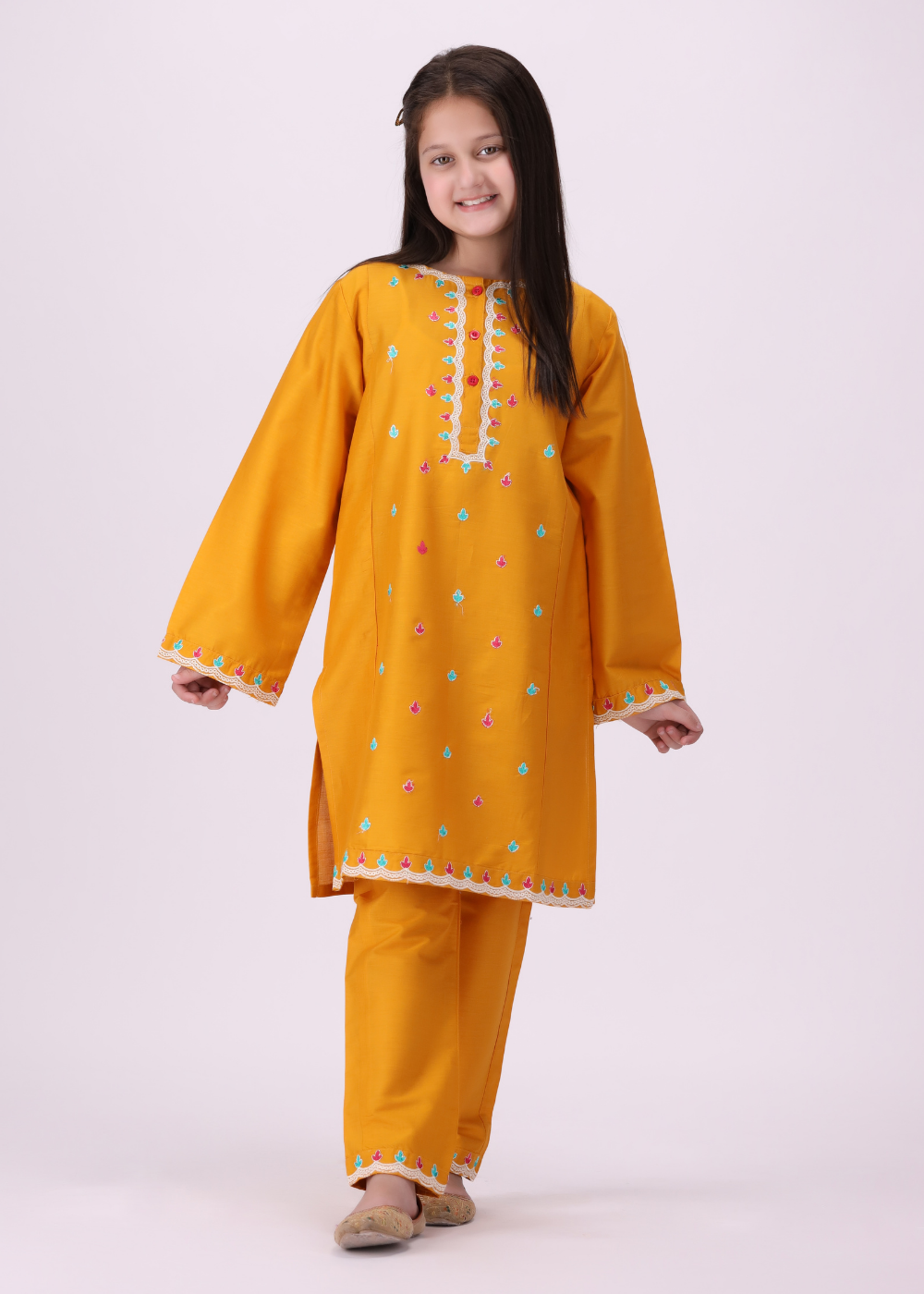 pure cotton Kurta Set in Mustard