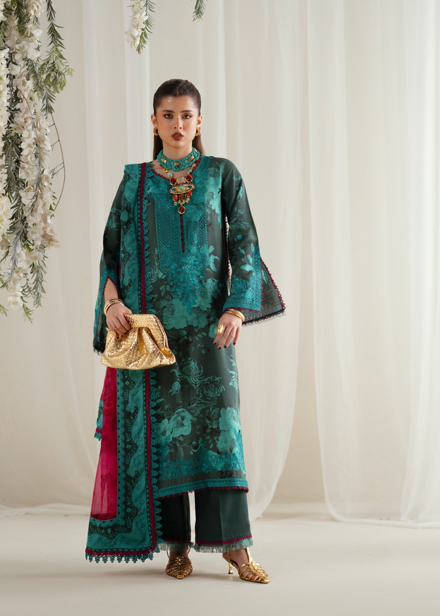 viscose Unstitched in Dark green