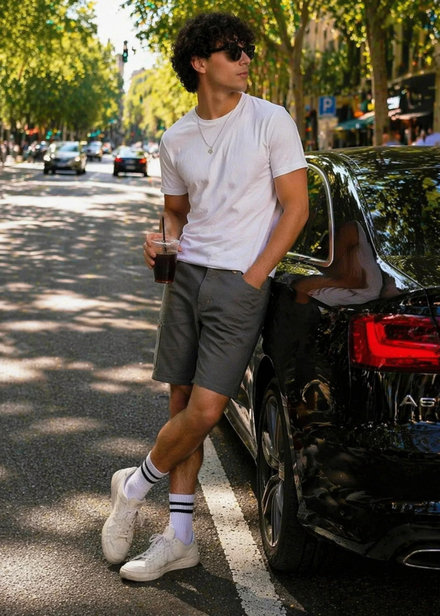 denim Shorts in Dark grey