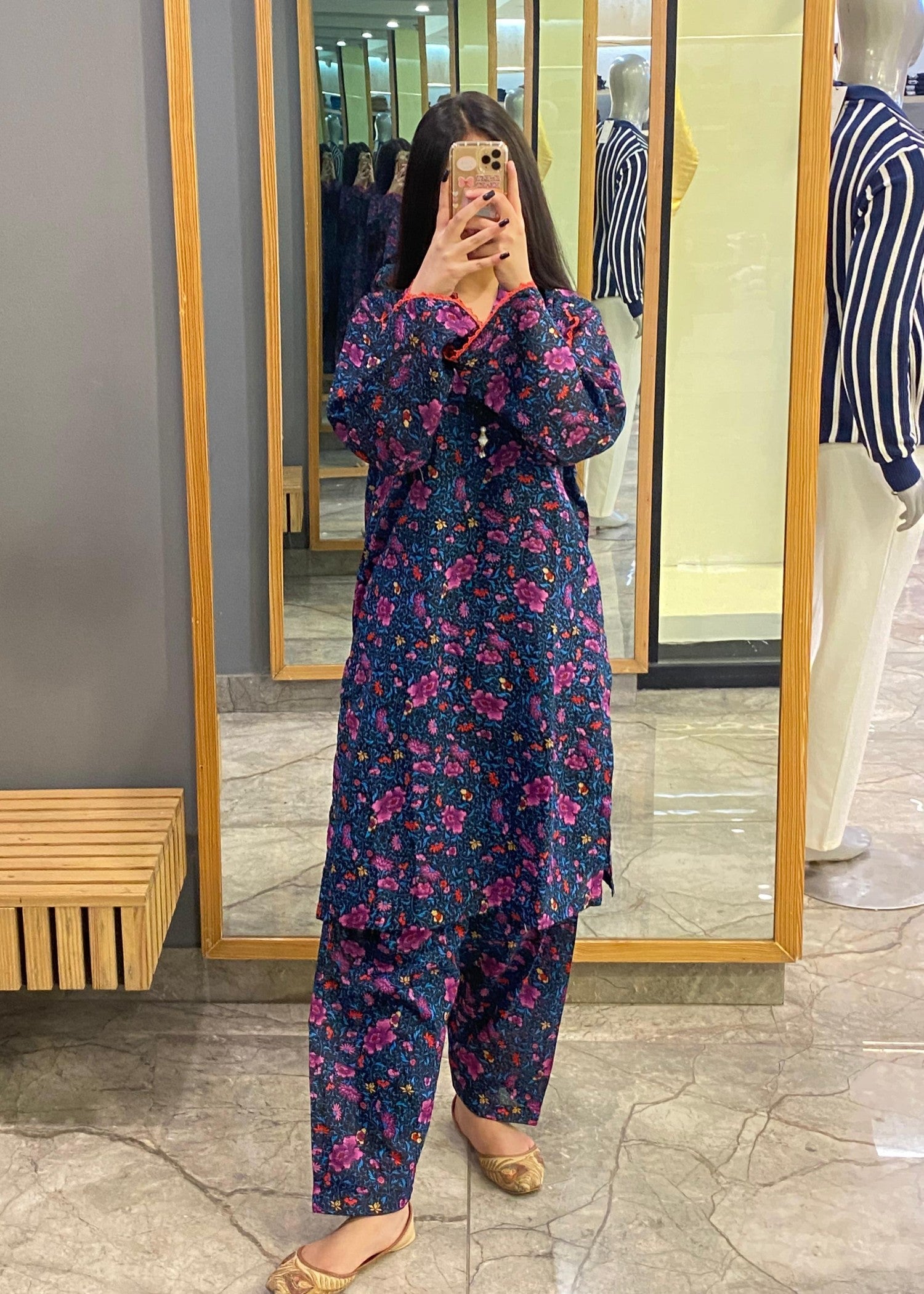 lawn Co Ord Sets in Navy blue