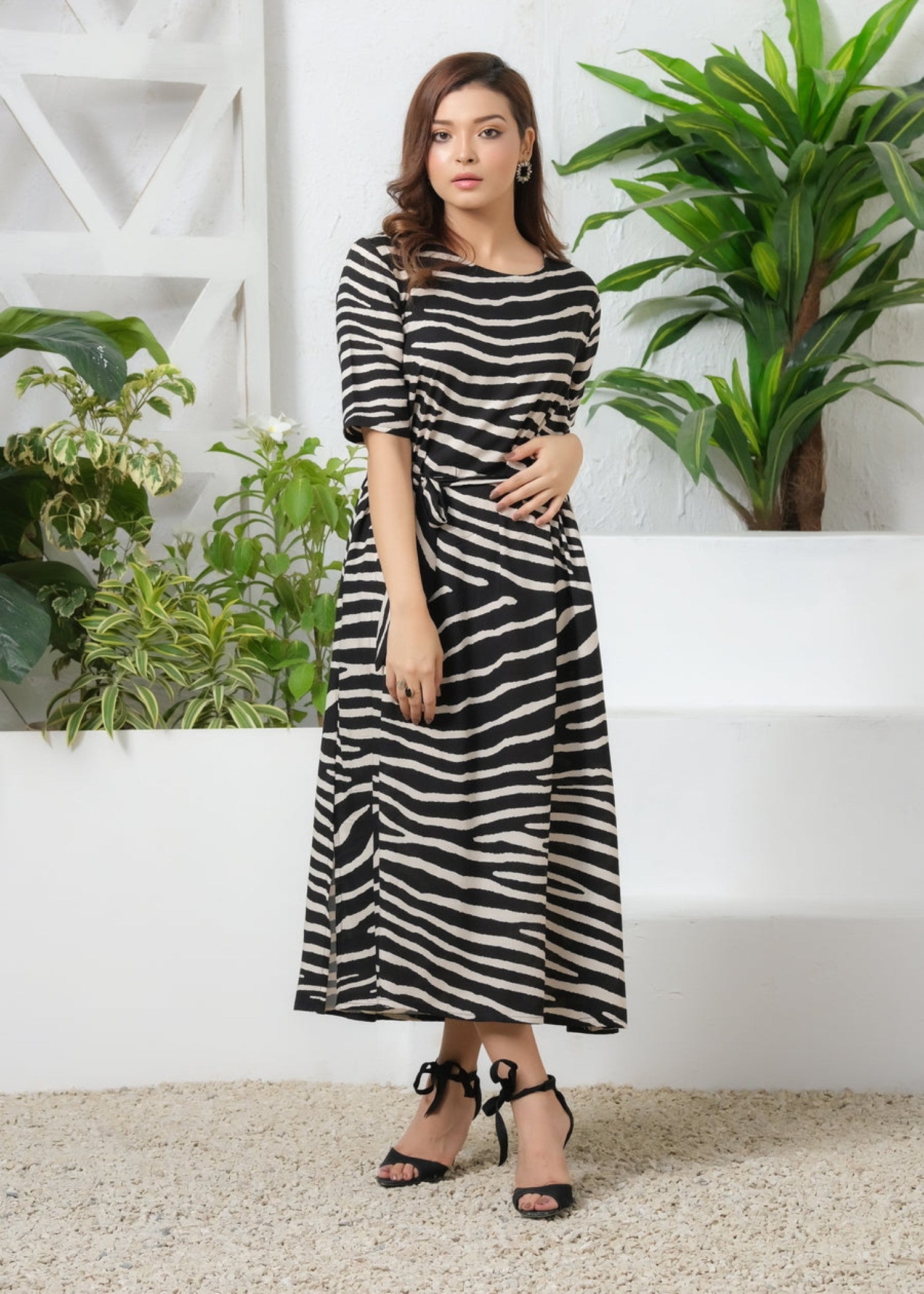 boski Dress in Black, beige