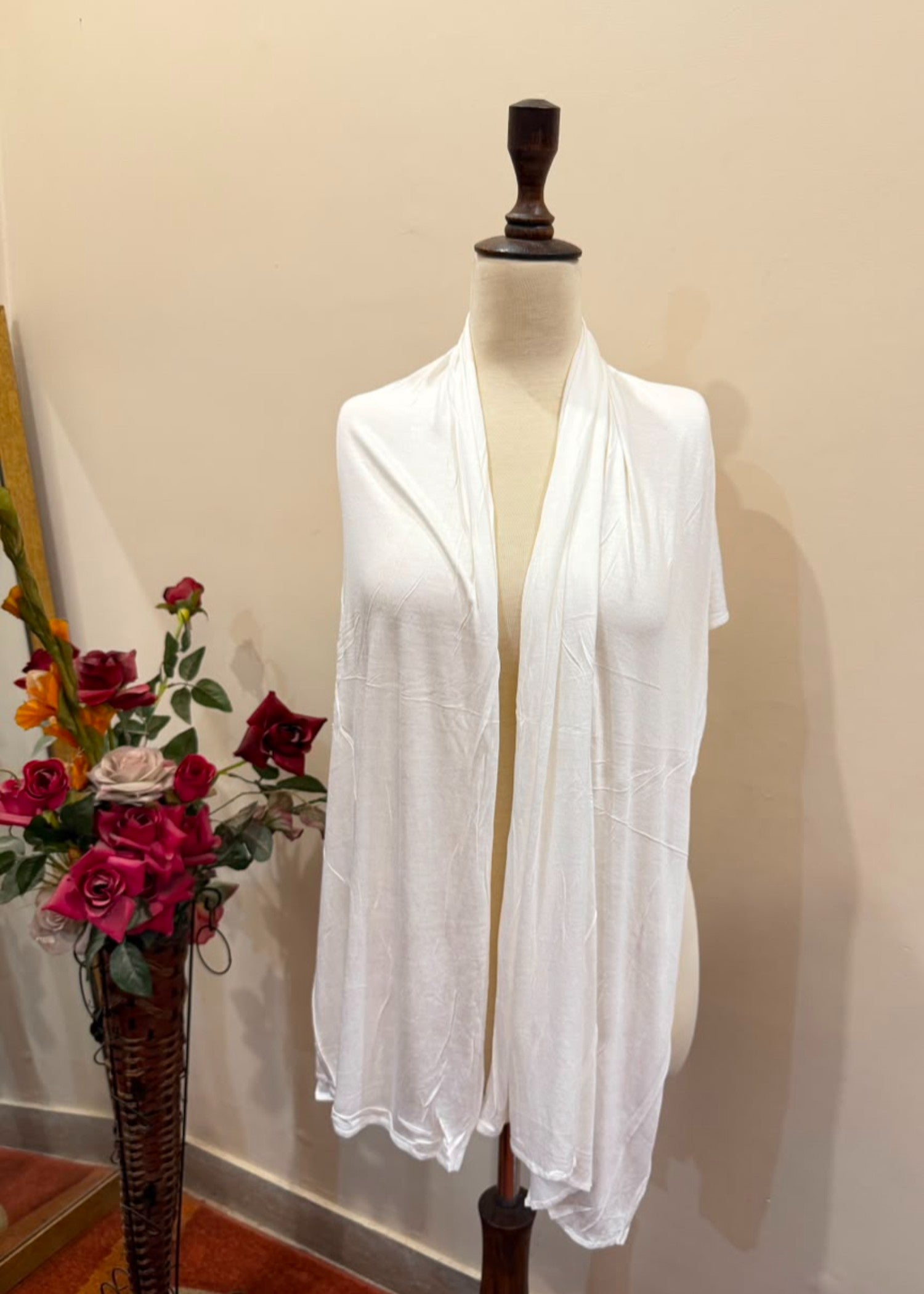 jersey knit Hijab in White