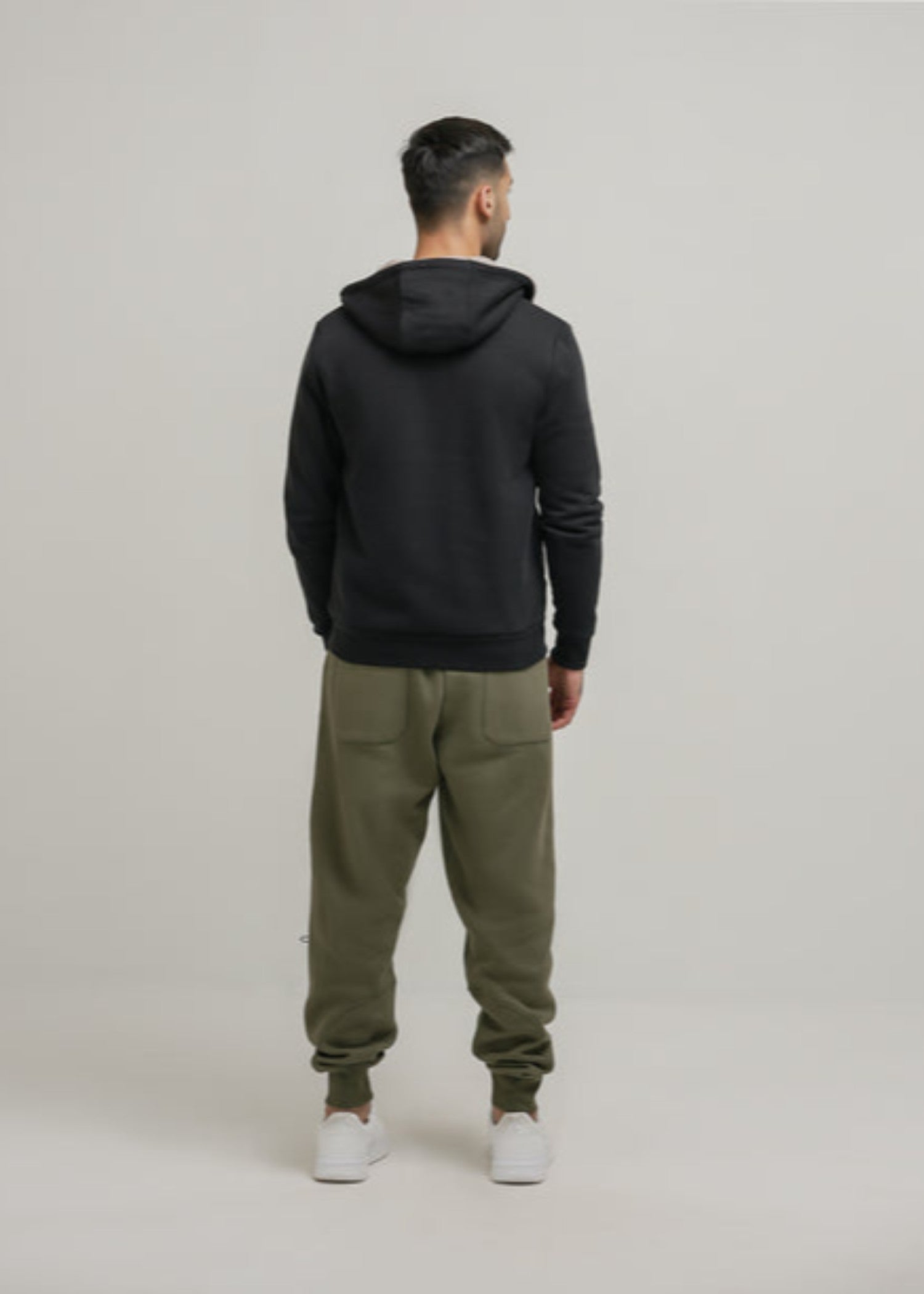 polycotton Hoodie in Black